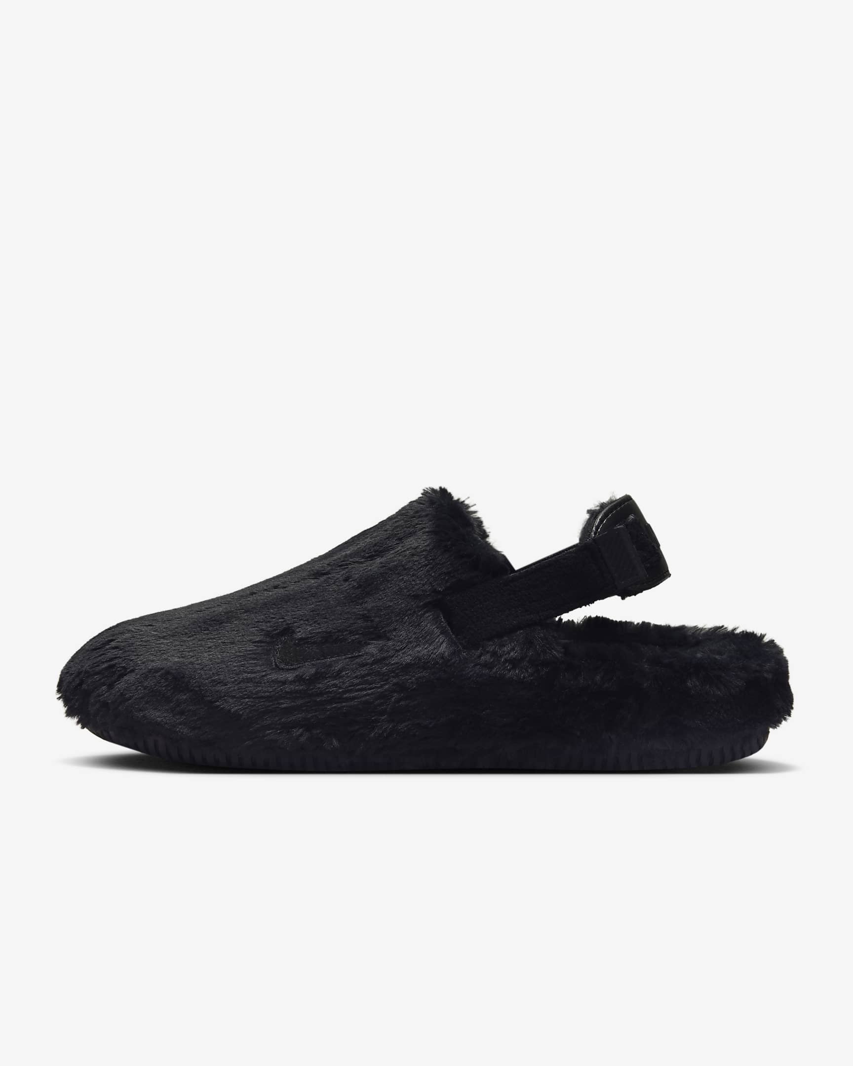 Nike Calm SE 女子凉鞋毛毛拖 - 黑/黑