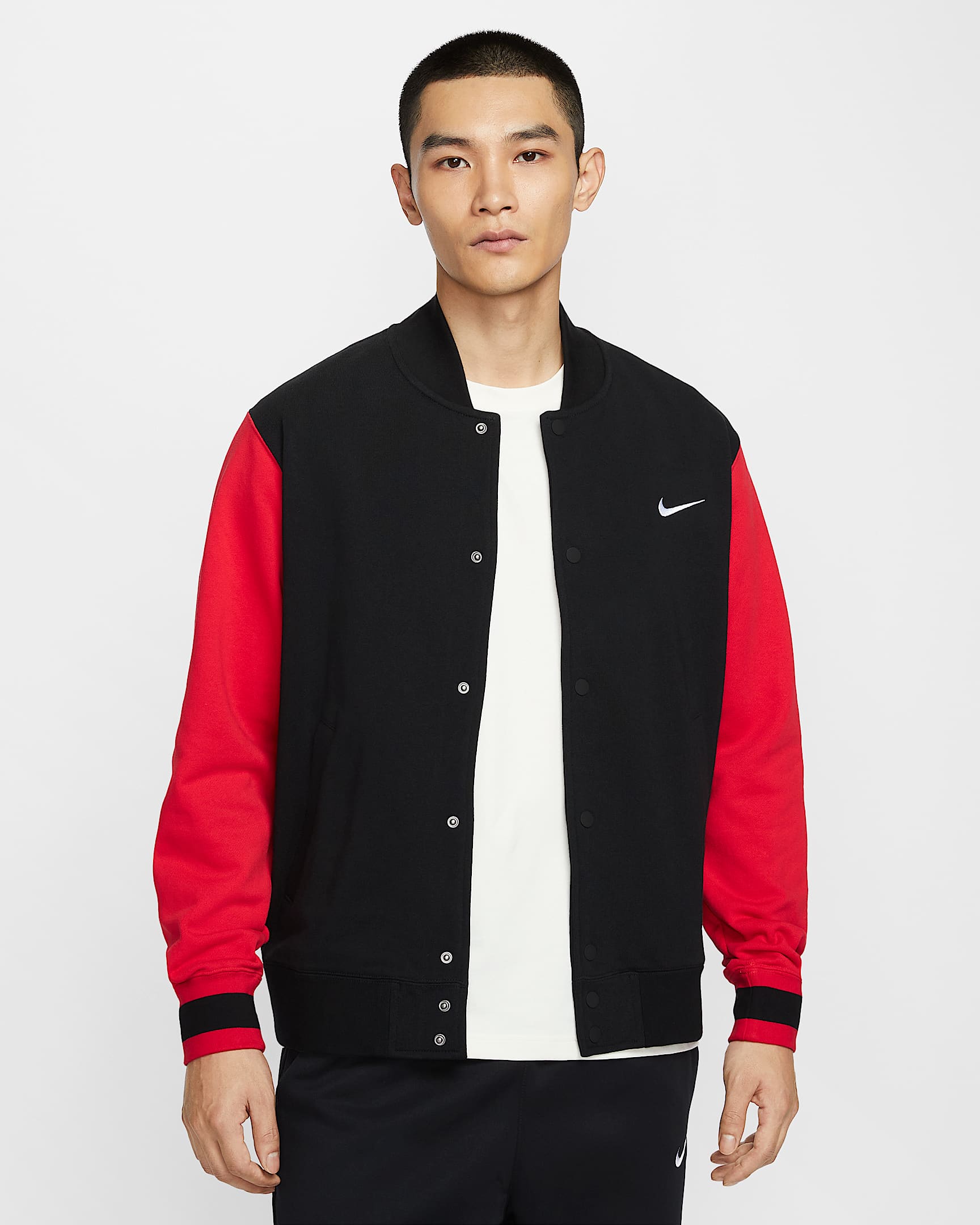 Nike 男子薄绒运动夹克 - 黑