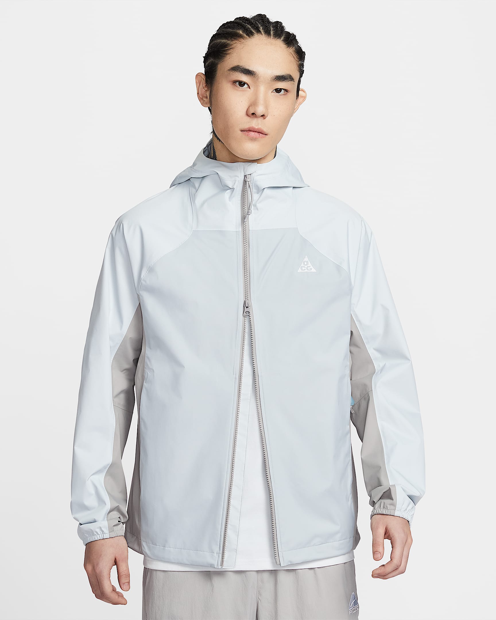 Nike ACG "Phantazma" Storm-FIT ADV 2.5L 男子防风防水夹克硬壳冲锋衣 - 尘光子色/雾灰/大学灰/山峰白