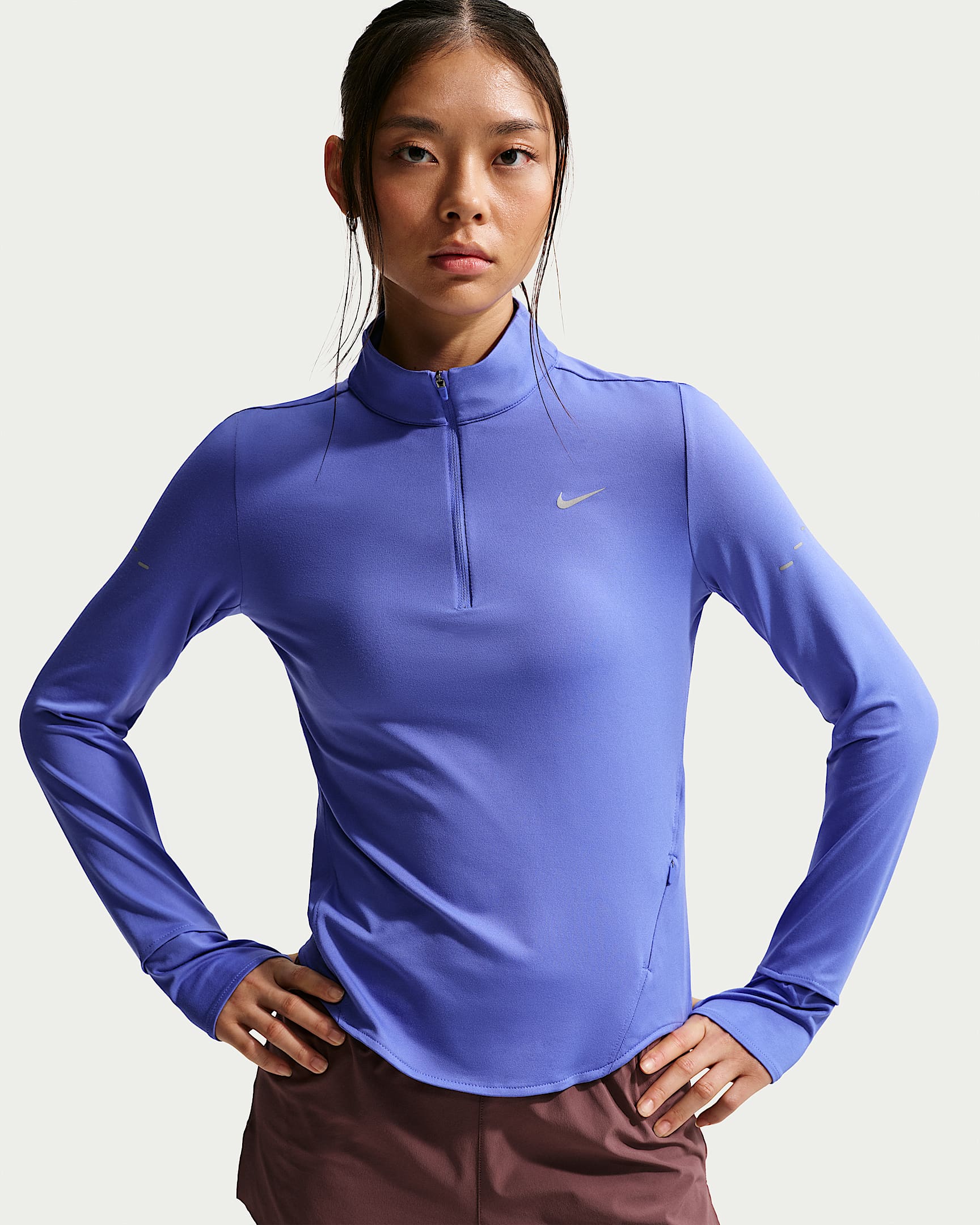 Nike Swift Dri-FIT 女子防晒速干跑步上衣 - 宝石蓝