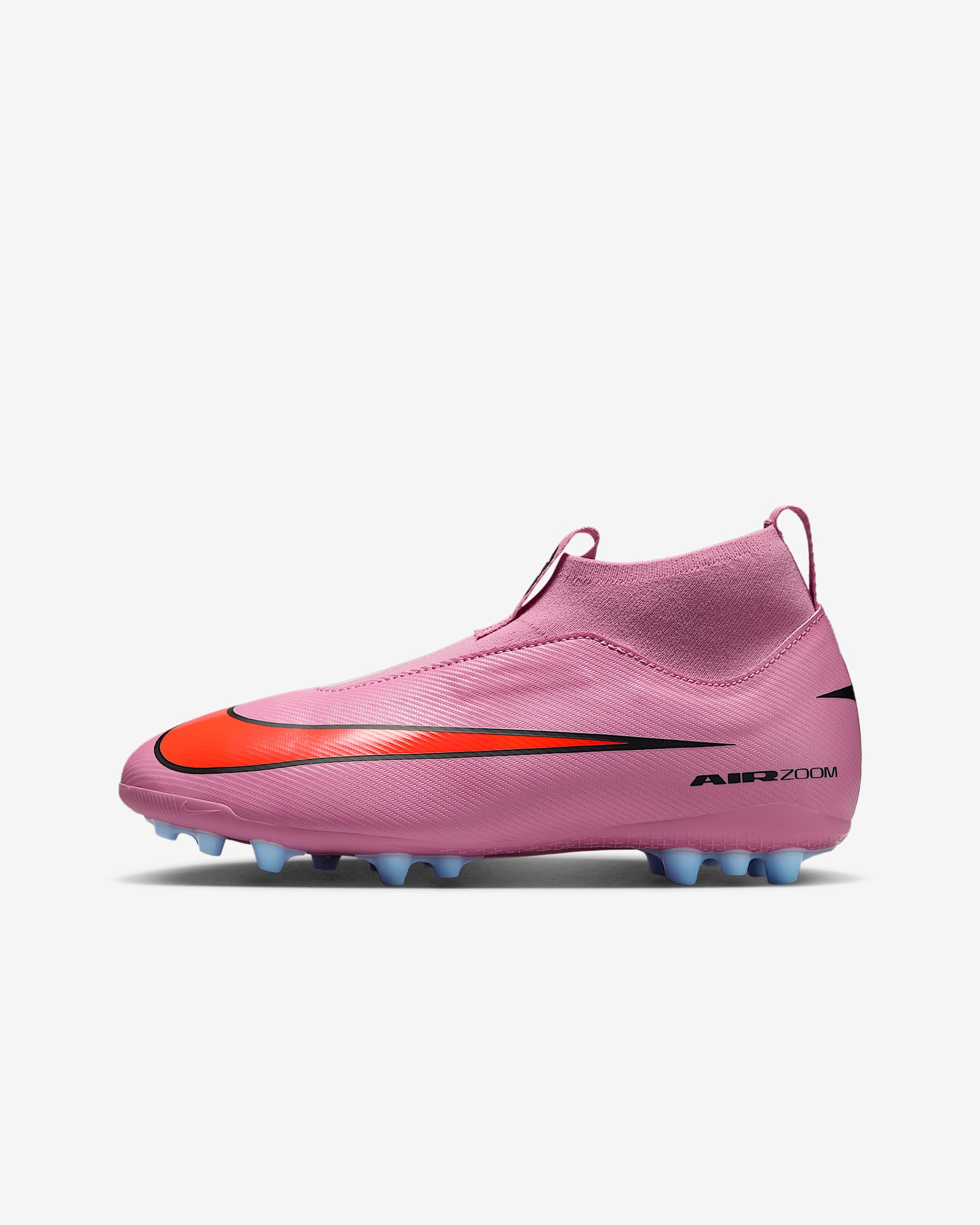 Nike Jr. Mercurial Superfly 10 Academy 耐克刺客系列大童人造草地高帮足球鞋 - 神秘火烈鸟红/鲜橙红/黑