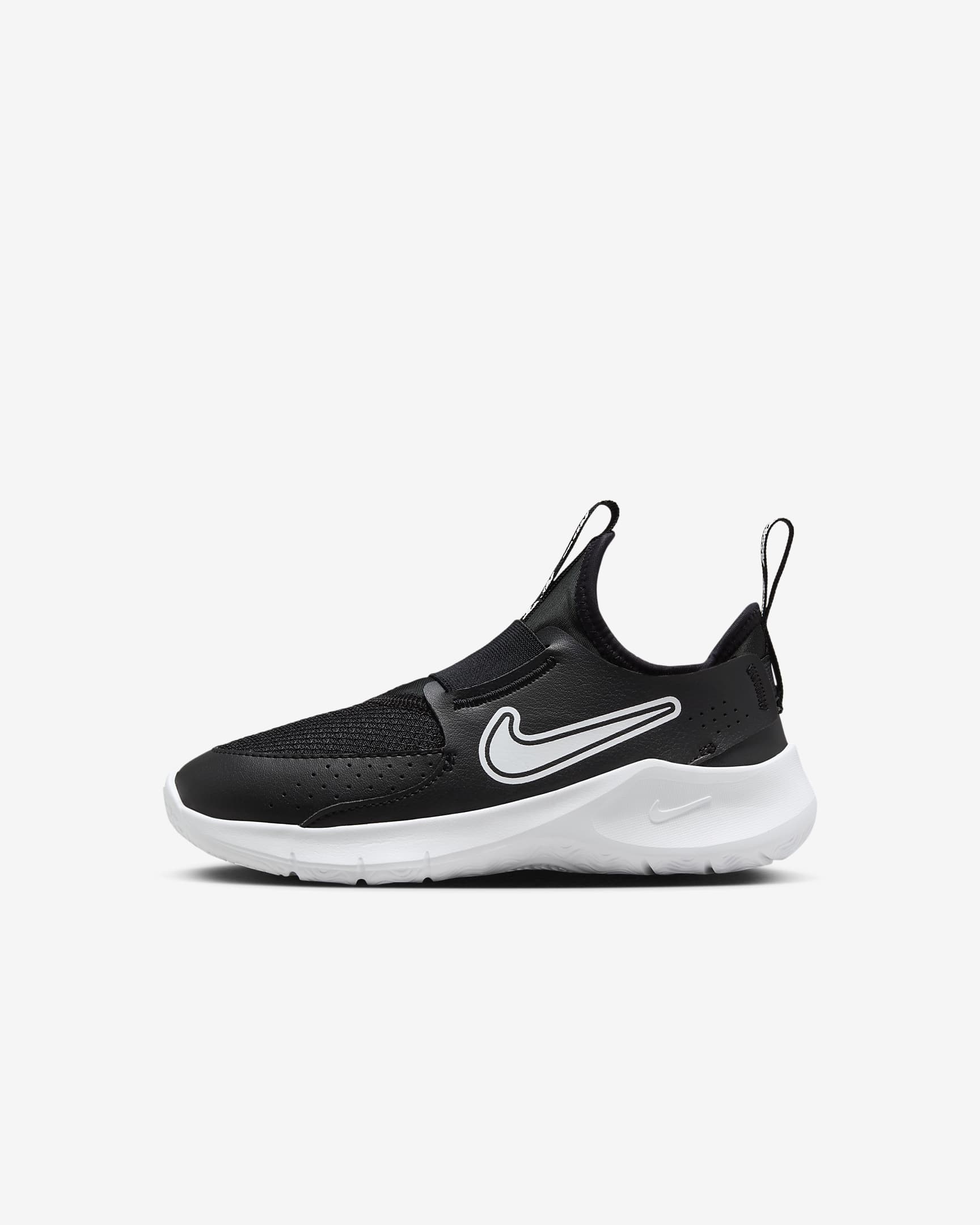 Nike Flex Runner 3 幼童易弯折一脚蹬易穿脱运动鞋 - 黑/白色