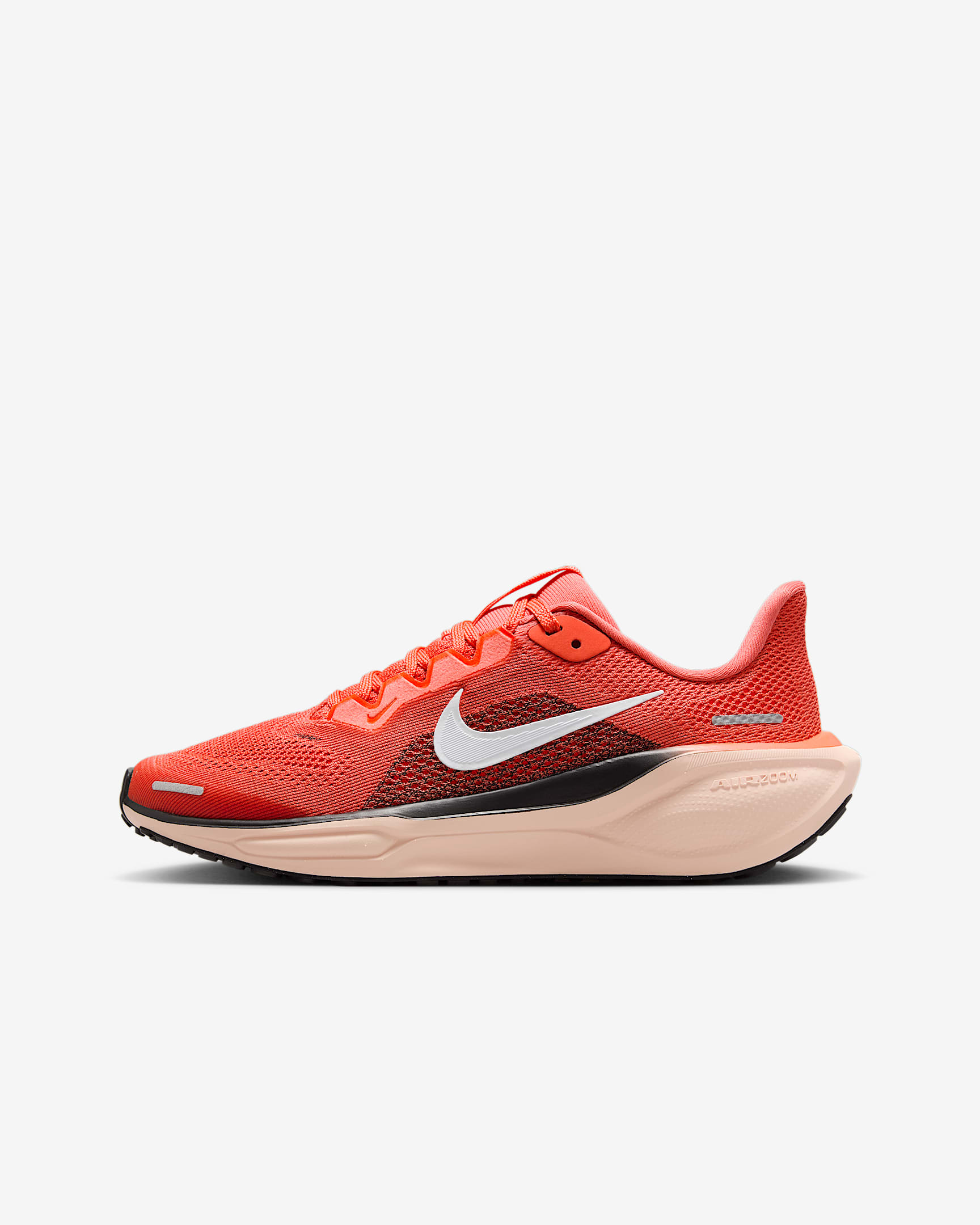 Nike Pegasus 41 耐克小飞马大童体考公路跑步鞋 - 神秘焰火色/黑/水洗珊瑚红/白色
