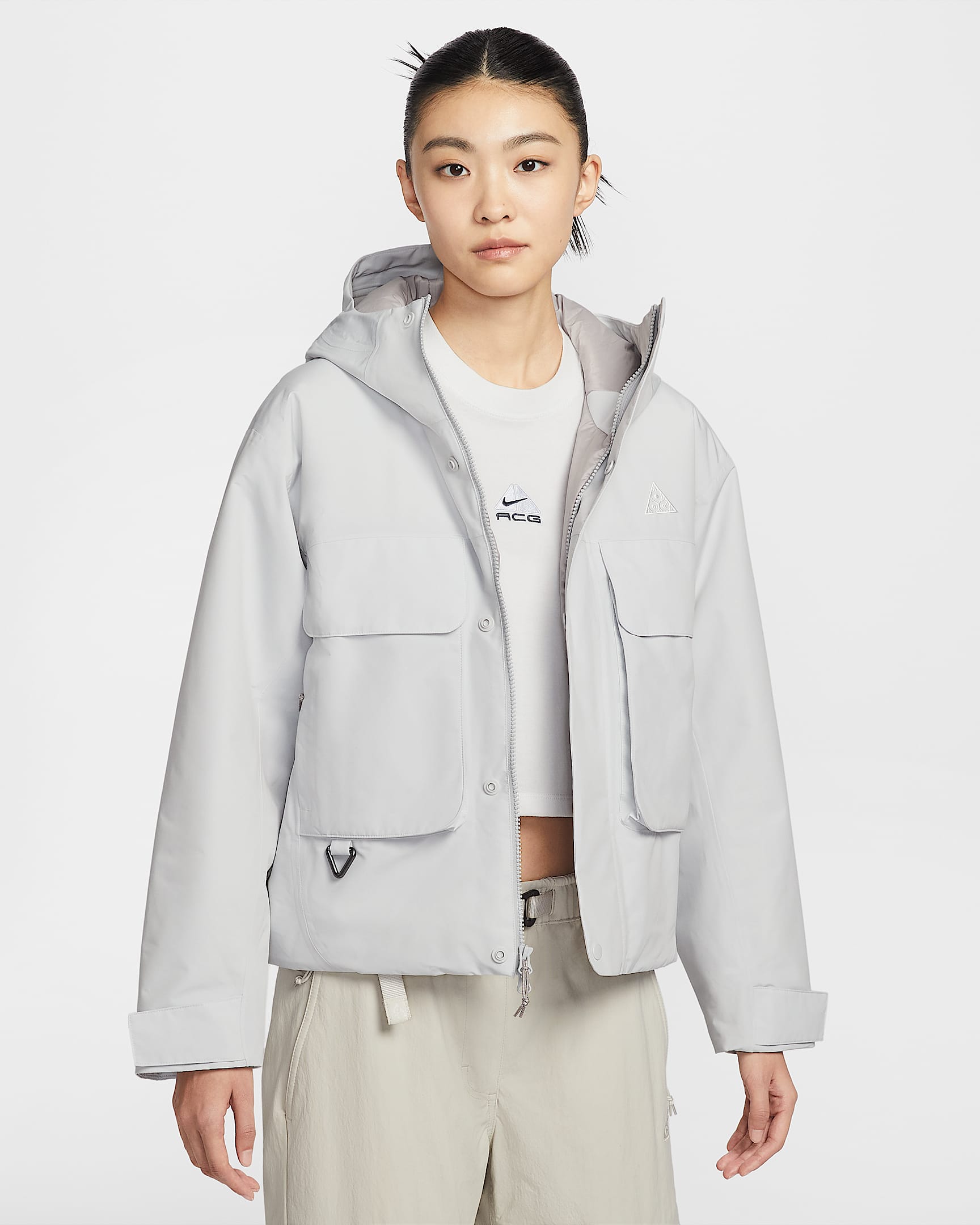 Nike ACG "Skull Peak" Storm-FIT 女子防风拒水夹克 - 尘光子色/大学灰/大学灰/山峰白