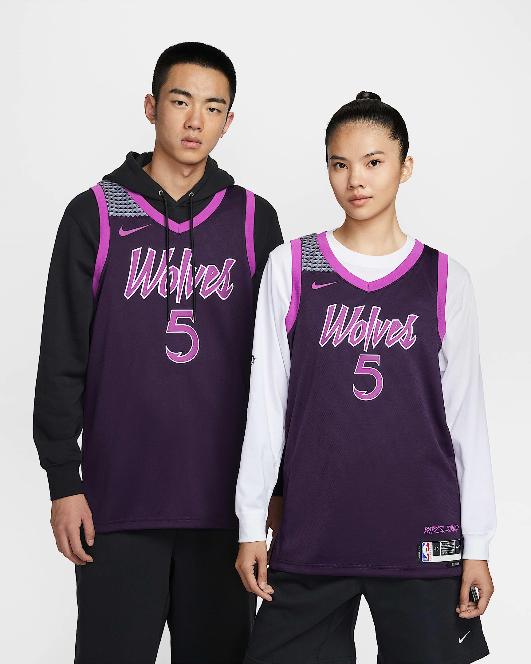 明尼苏达森林狼队安东尼·爱德华兹 (Anthony Edwards) City Edition Nike NBA Swingman Jersey 男子速干球衣 - 王朝紫