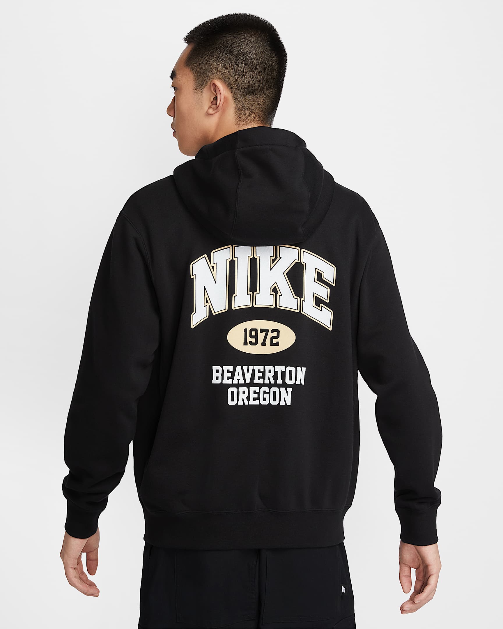 Nike Sportswear Club 男子全长拉链法式毛圈开襟连帽衫 - 黑