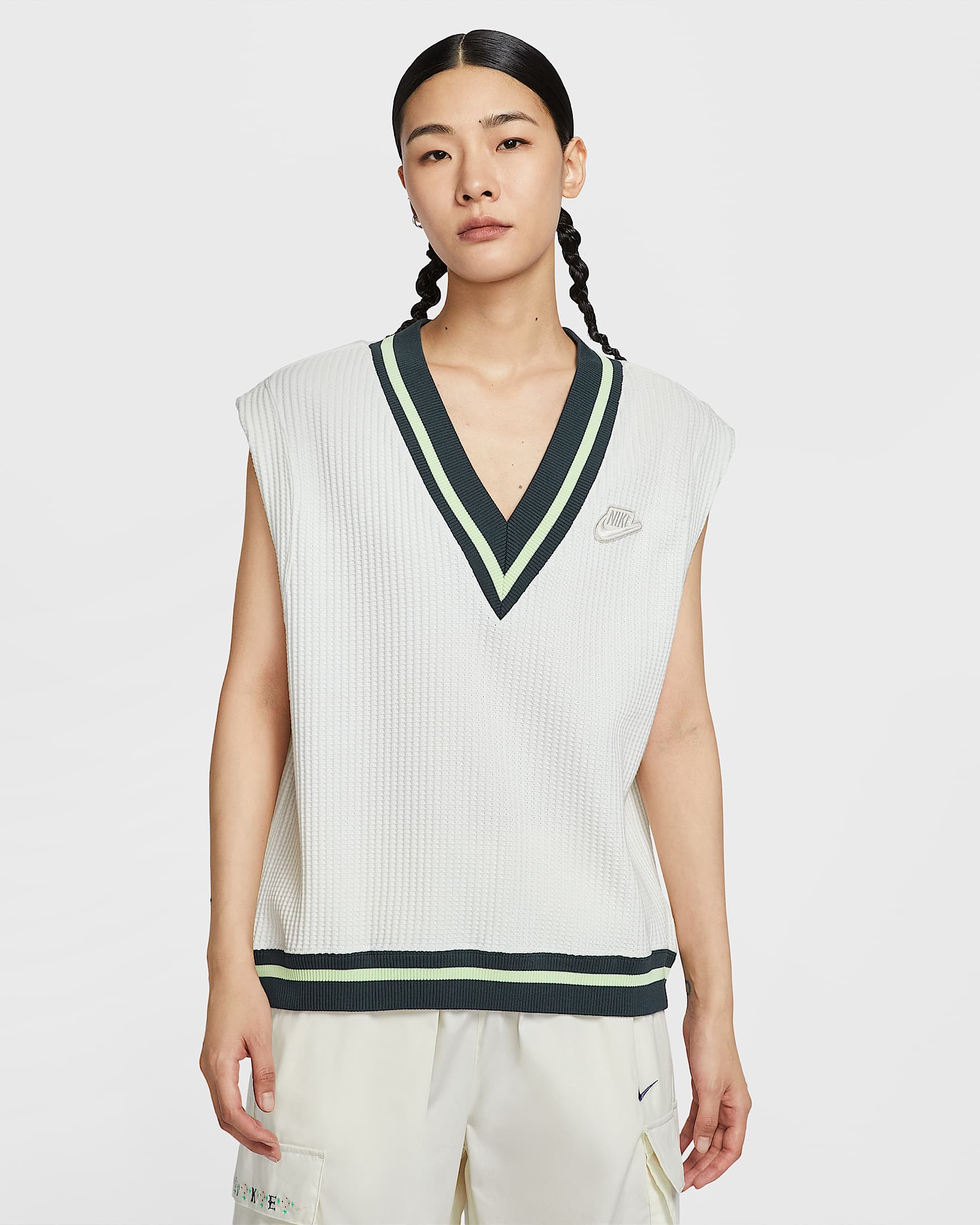 Nike Sportswear 女子华夫格针织马甲 - 帆白/帆白