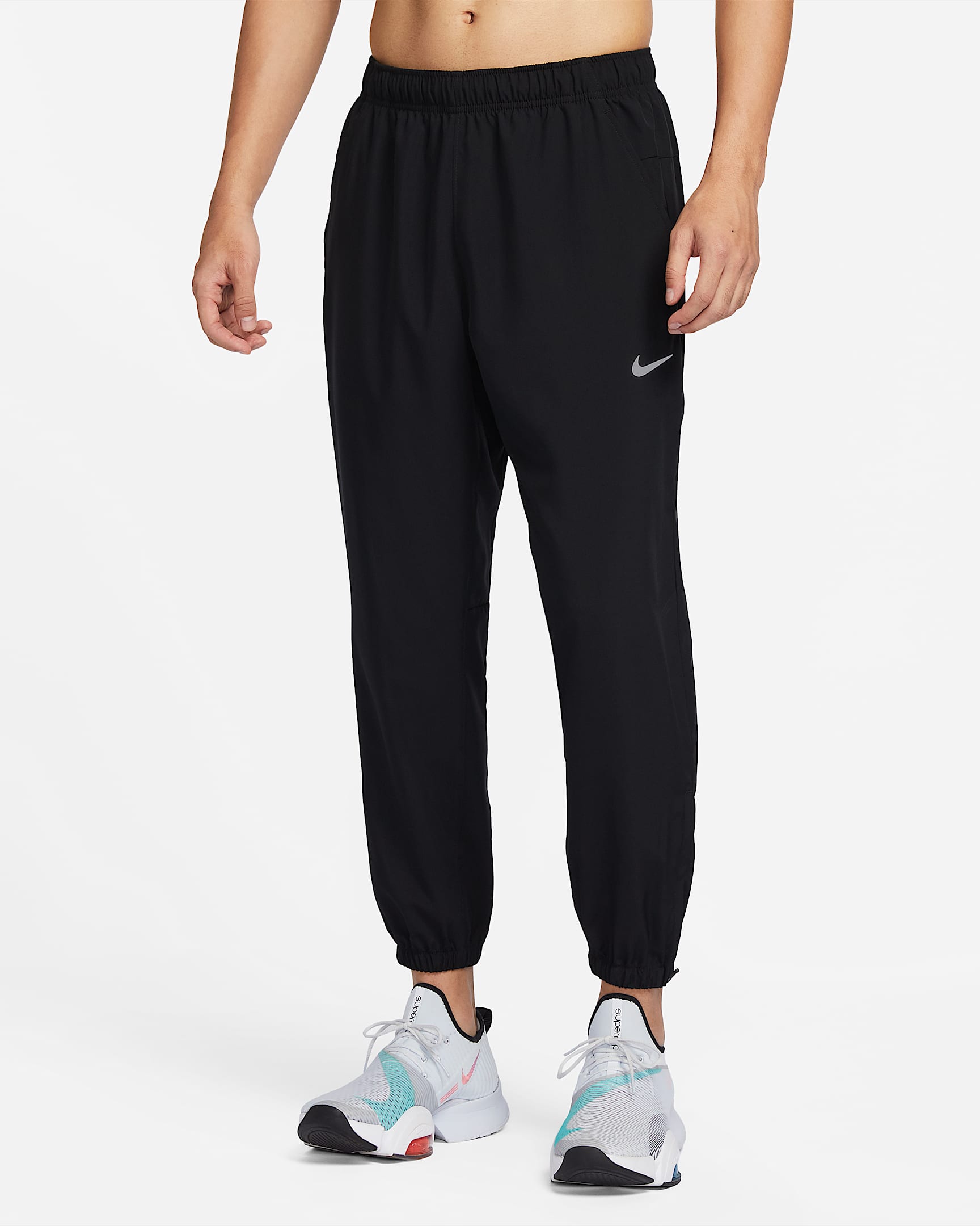 Nike Form Dri-FIT 男子透气速干锥形剪裁百搭长裤 - 黑/黑
