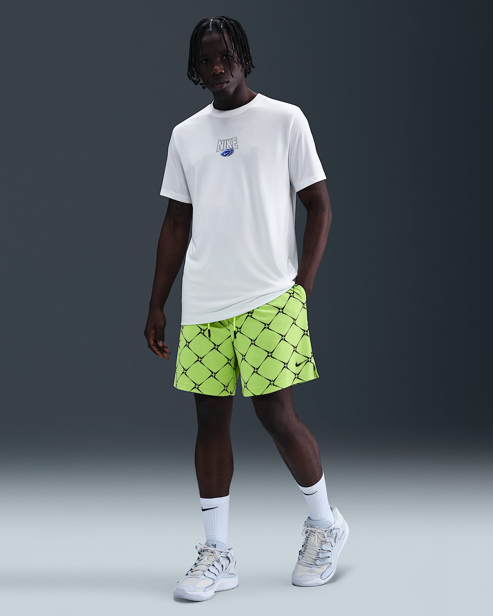 Nike Dri-FIT 男子速干篮球短裤 - 荧光黄/黑/黑