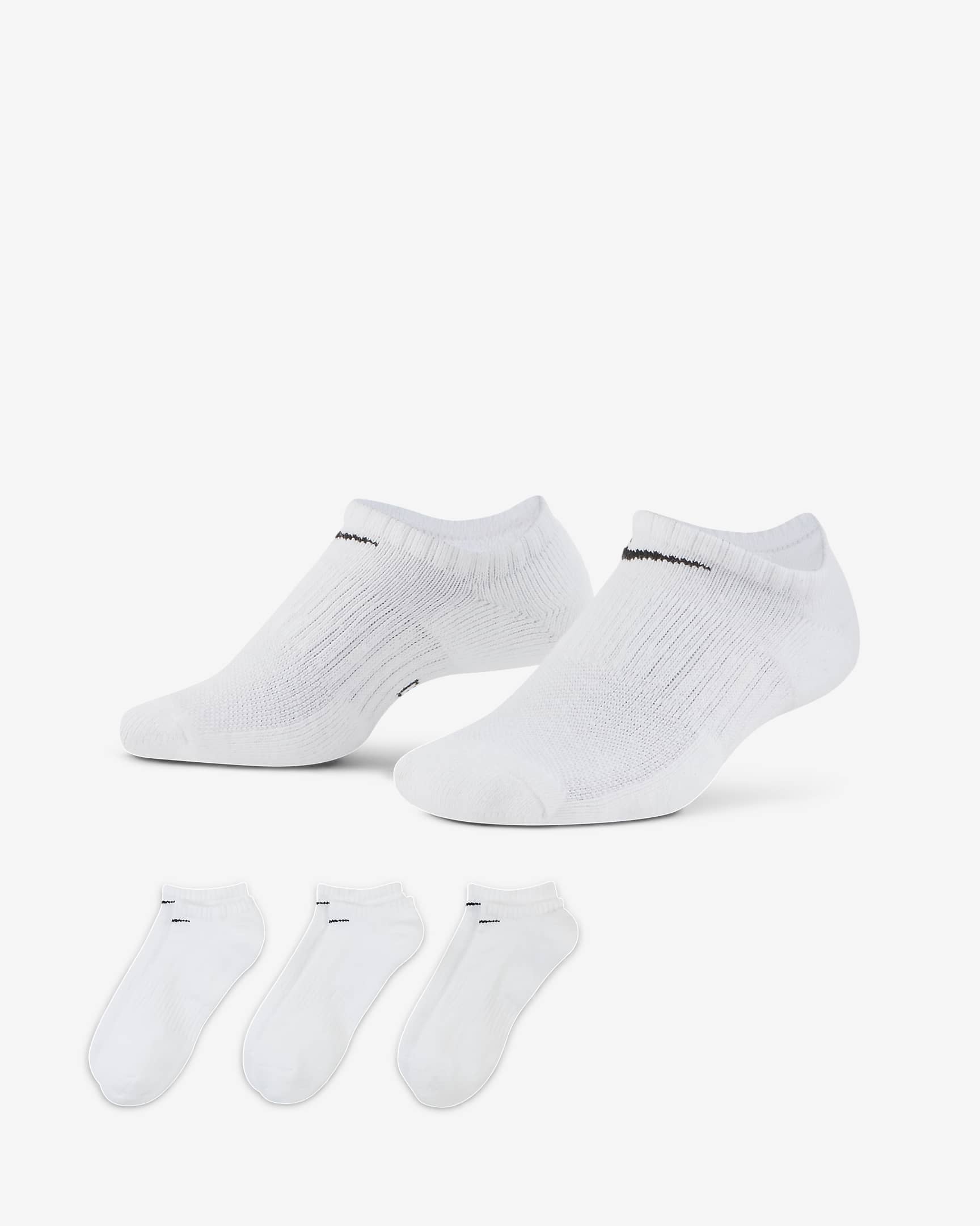 Nike Everyday Cushion No-Show 训练袜(3 双) - 白色/黑