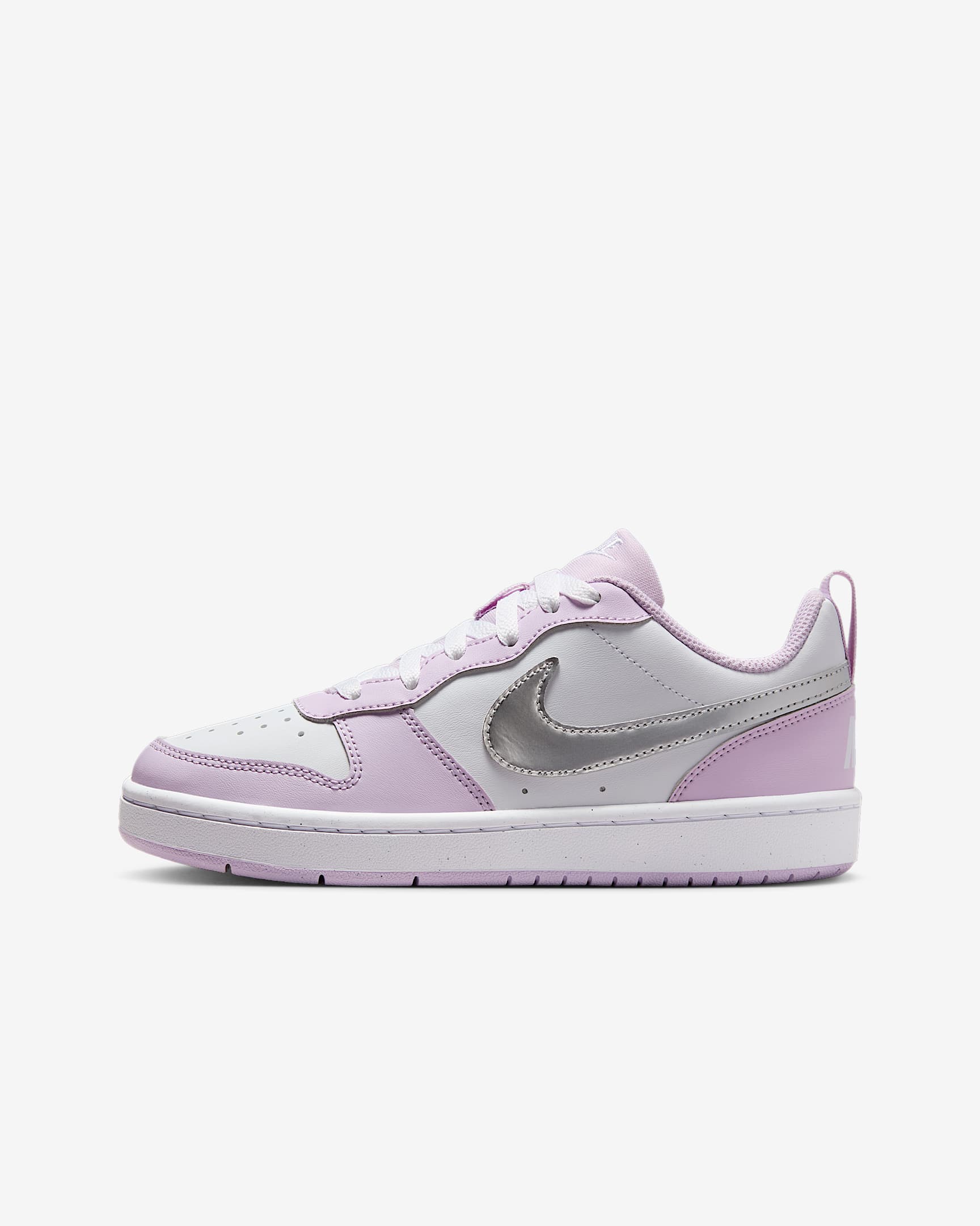 Nike Court Borough Low Recraft SE 耐克酷菠萝大童运动鞋 - 粉紫/白色/金属银