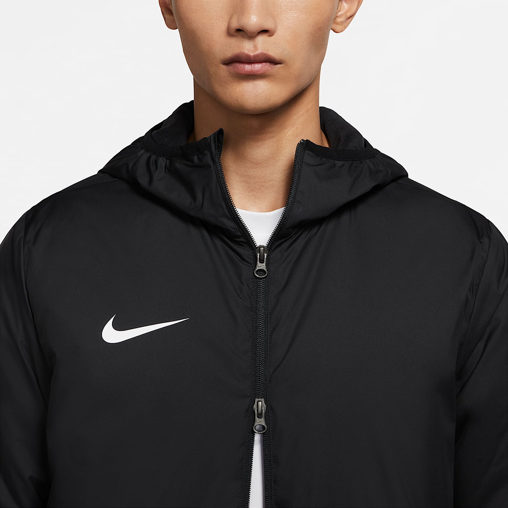 Nike Repel Park 男子拒水足球保暖棉服夹克 - 黑/白色
