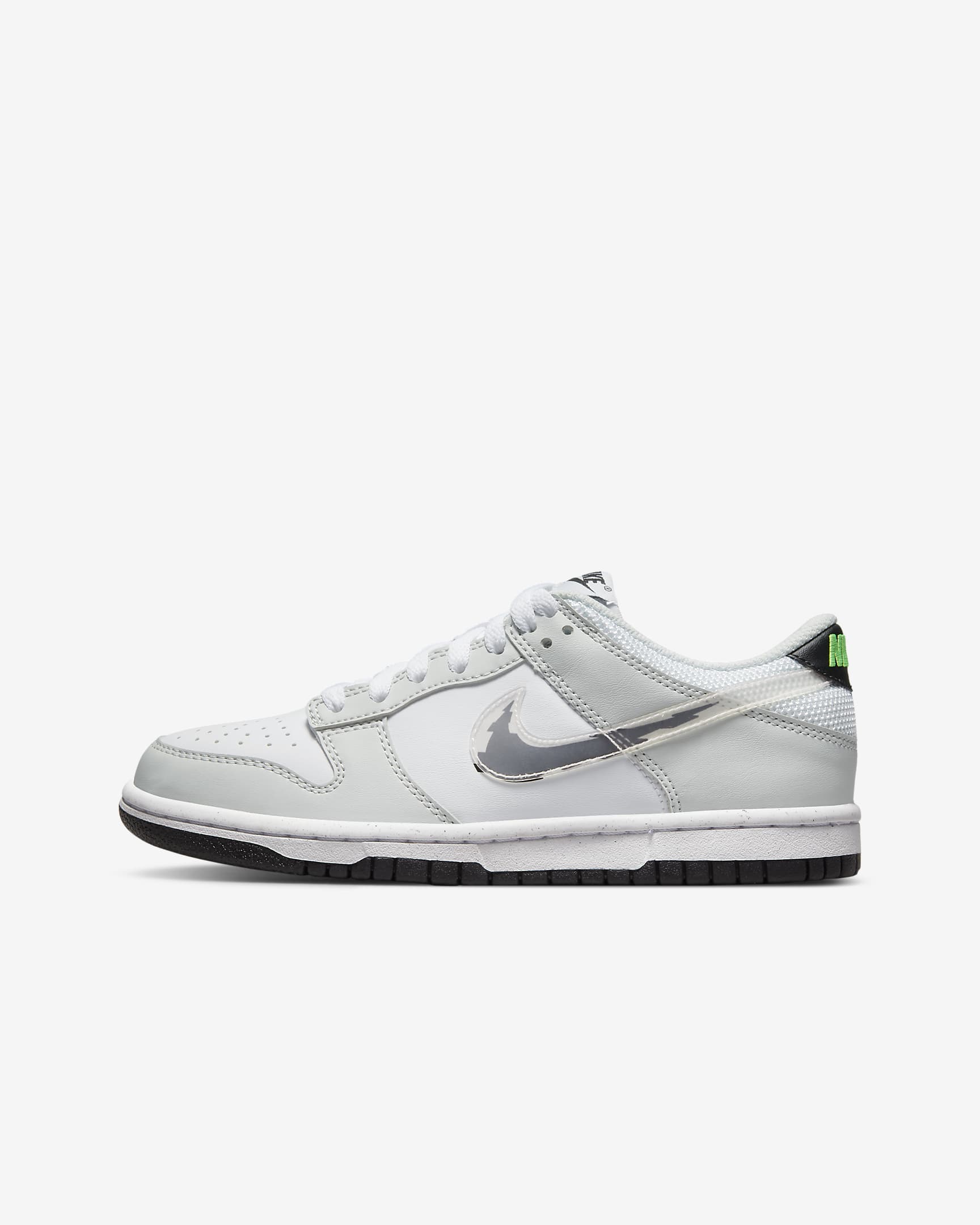 Nike Dunk Low 大童运动鞋 - 尘光子色/白色/冲击绿/黑