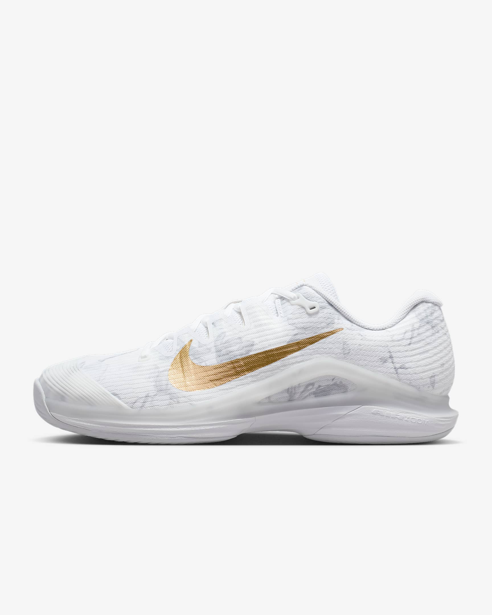 Nike Vapor 12 Magnolia 男子硬地球场网球鞋 - 白色/白金色/金属色