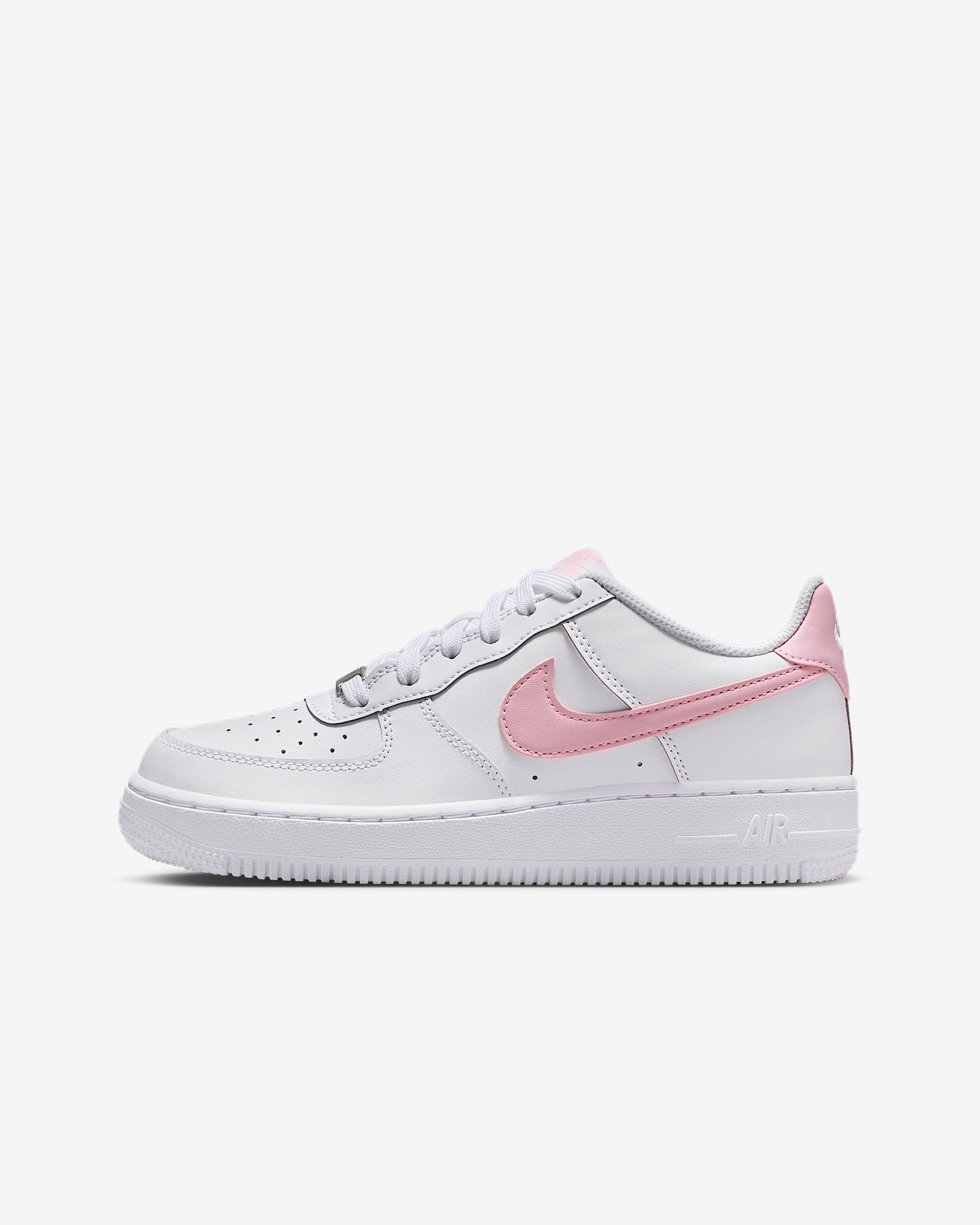 Nike Air Force 1 大童空军一号运动鞋 - 白色/白色/中柔粉