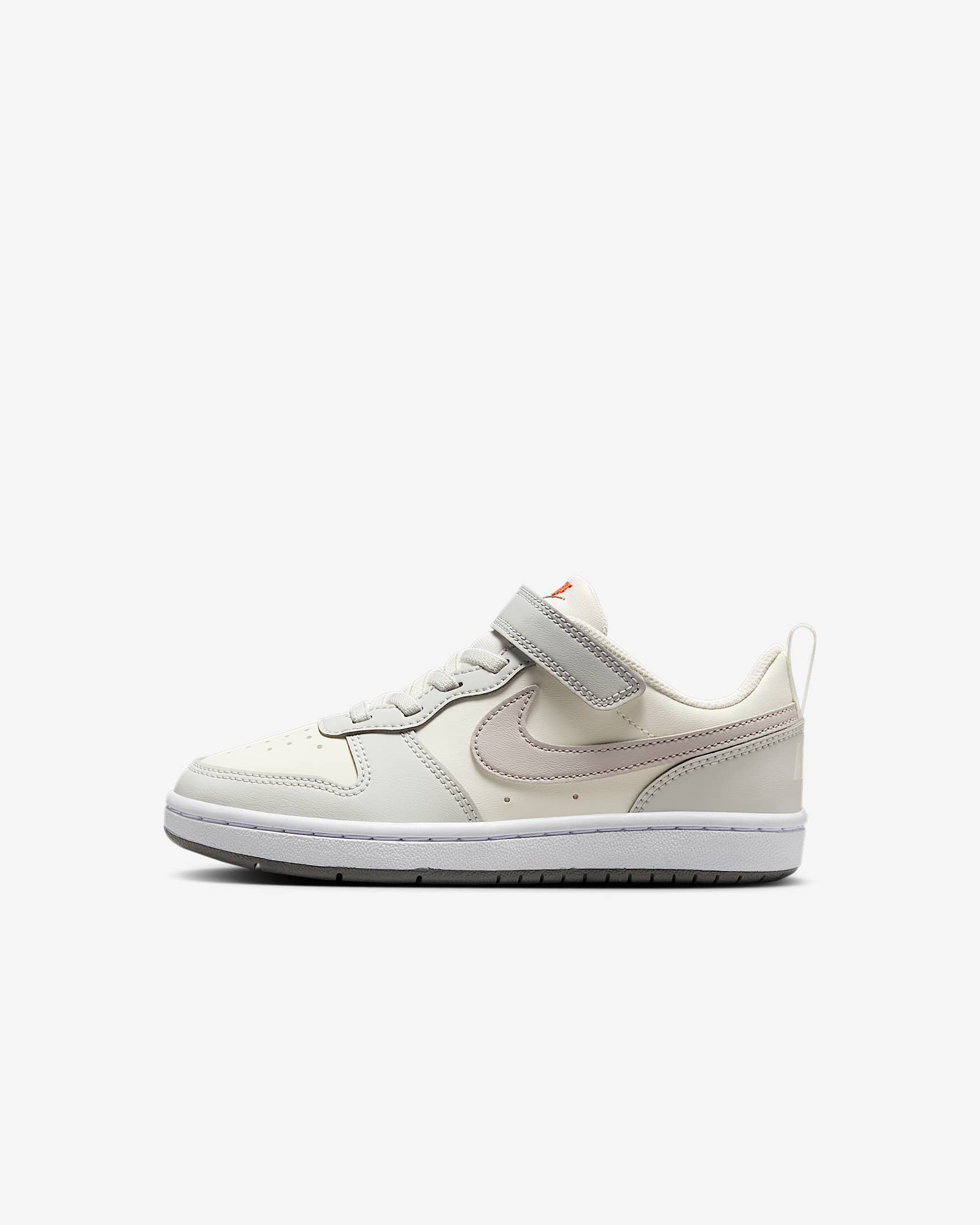 Nike Court Borough Low Recraft 耐克酷菠萝幼童运动鞋 - 帆白/尘光子色/热情红/大学灰