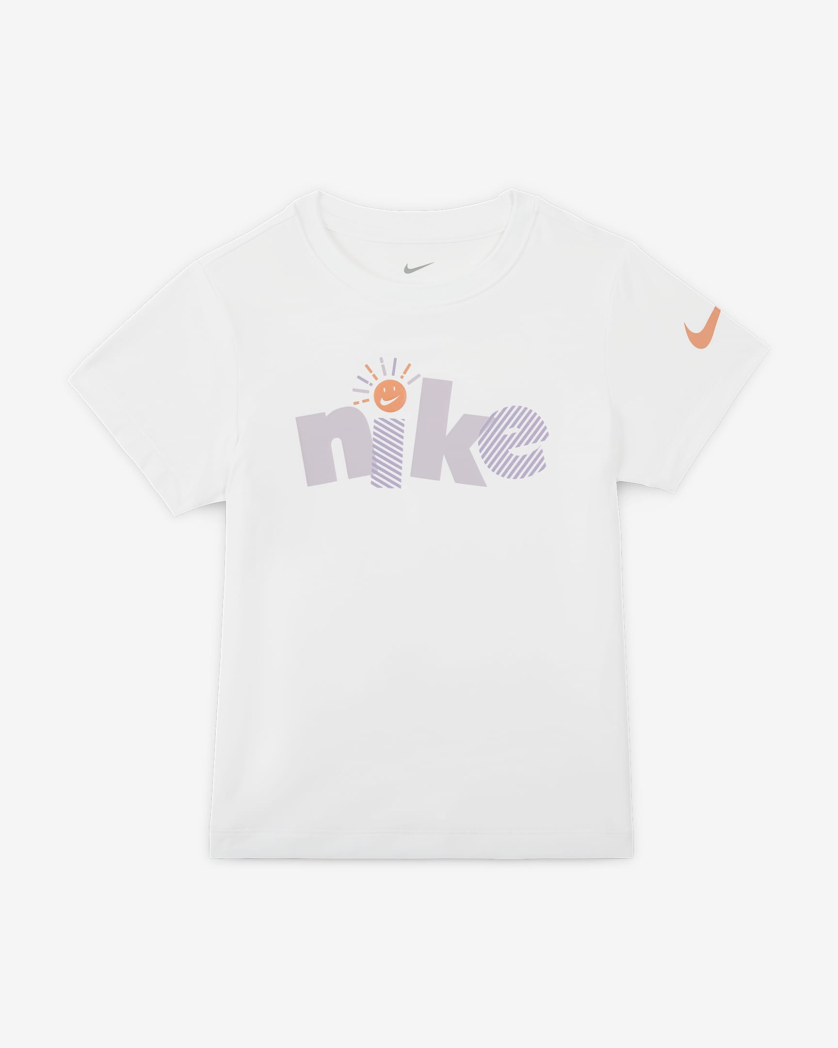 Nike Swoosh 幼童凉感防晒阳光印花T恤 - 白色