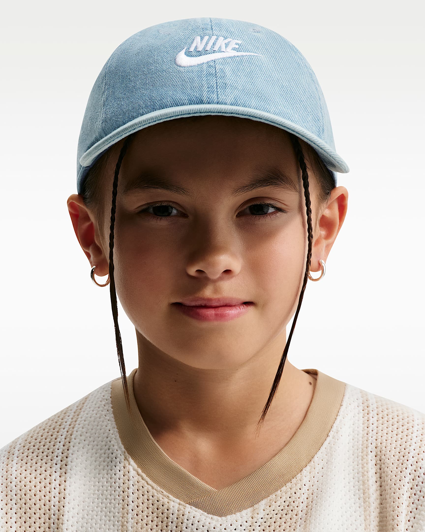 Nike Club 大童软顶牛仔运动帽 - 爱琴海风暴蓝/白色