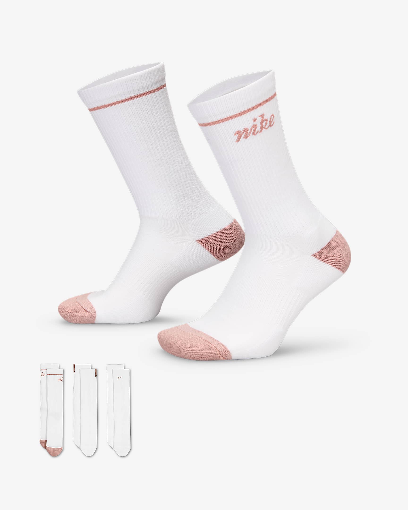 Nike Everyday Plus 舒适速干中筒运动袜(3 双) - 多色