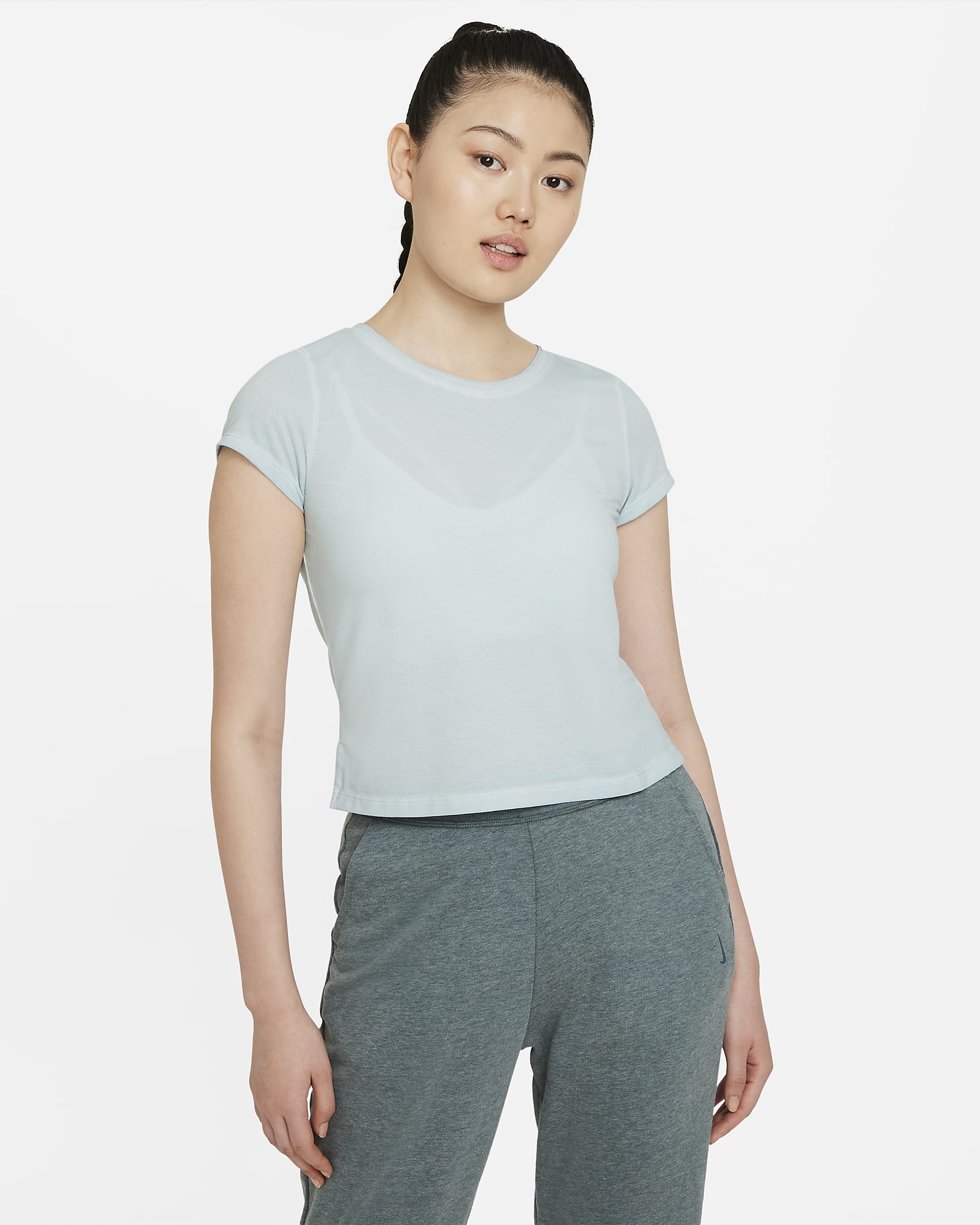 Nike Yoga Dri-FIT 女子短袖上衣 - 蔚蓝/浅军械蓝
