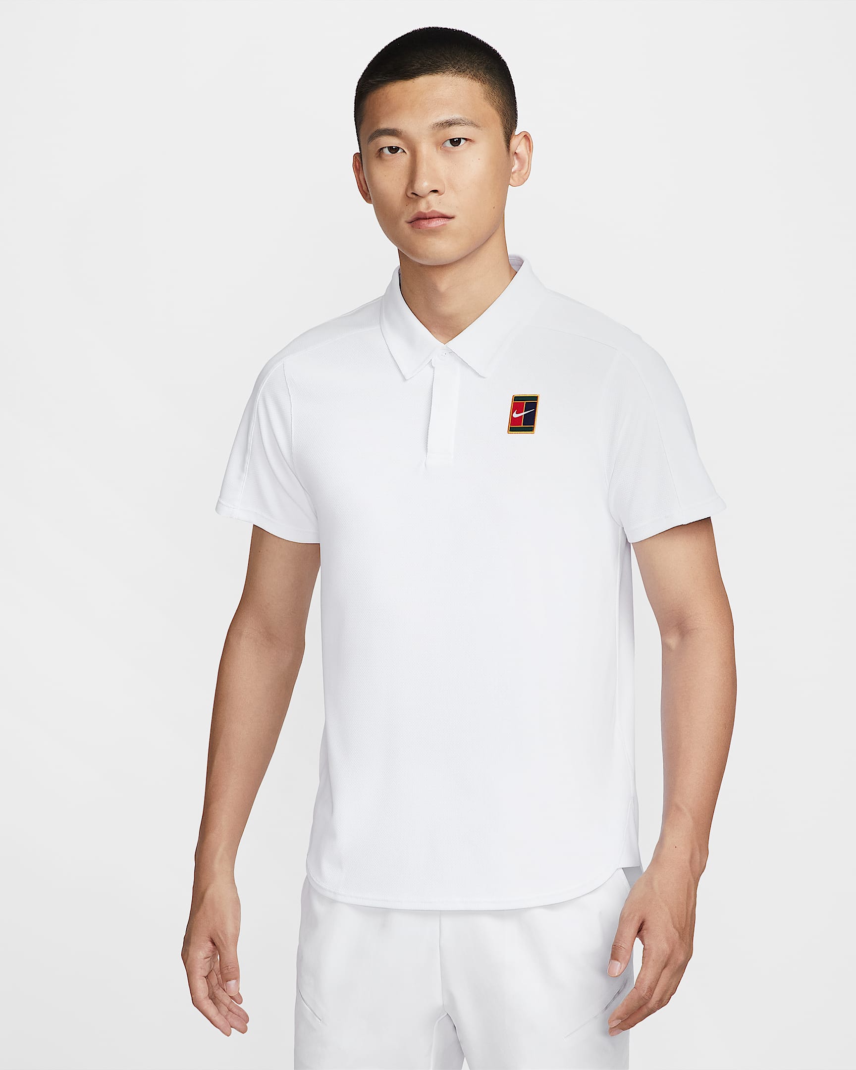 NikeCourt Slam Dri-FIT ADV 男子速干网球翻领T恤 - 白色