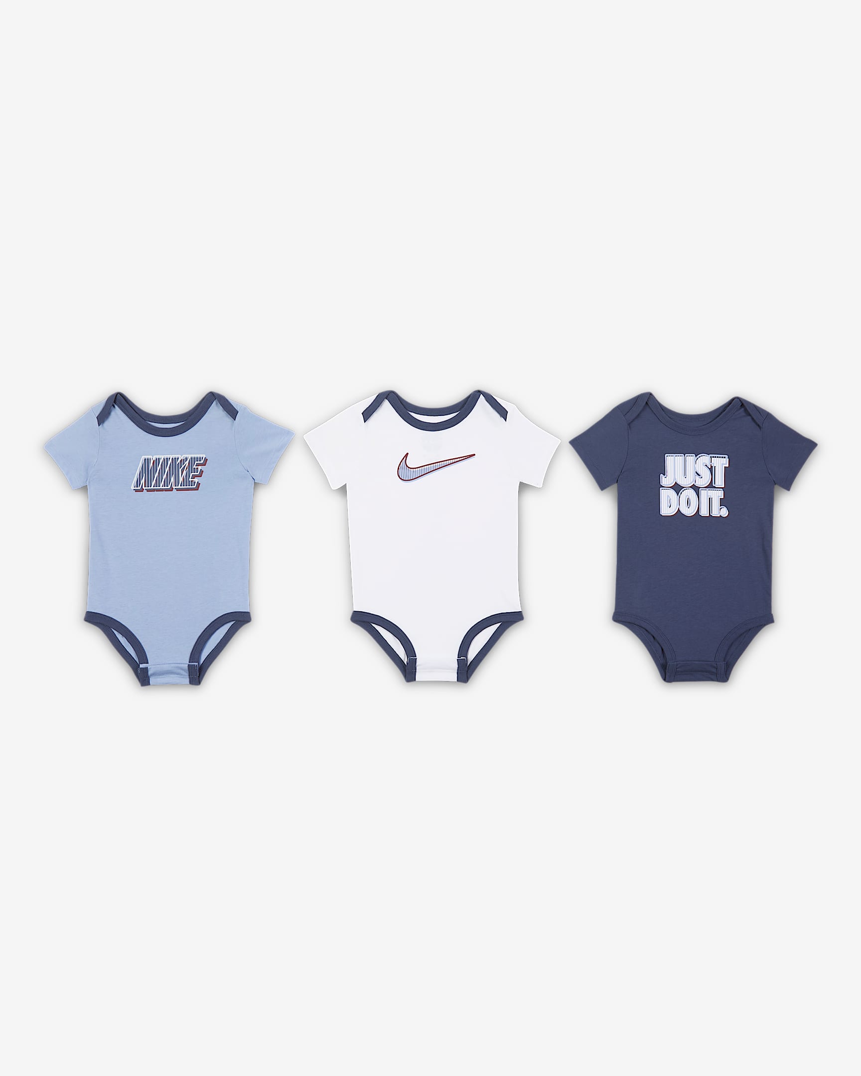 Nike 婴童棒球风连体衣(3 件) - 狂喜钴蓝