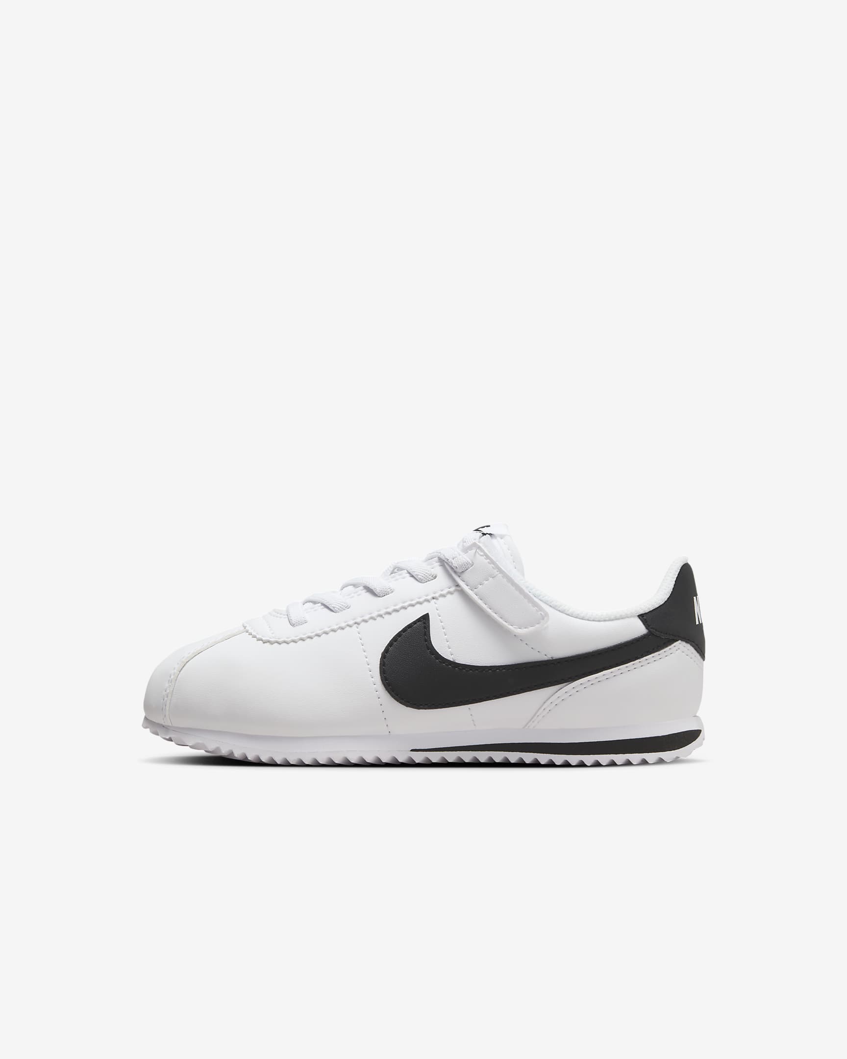 Nike Cortez EasyOn 幼童魔术贴易穿脱复古运动鞋（亲子款） - 白色/黑
