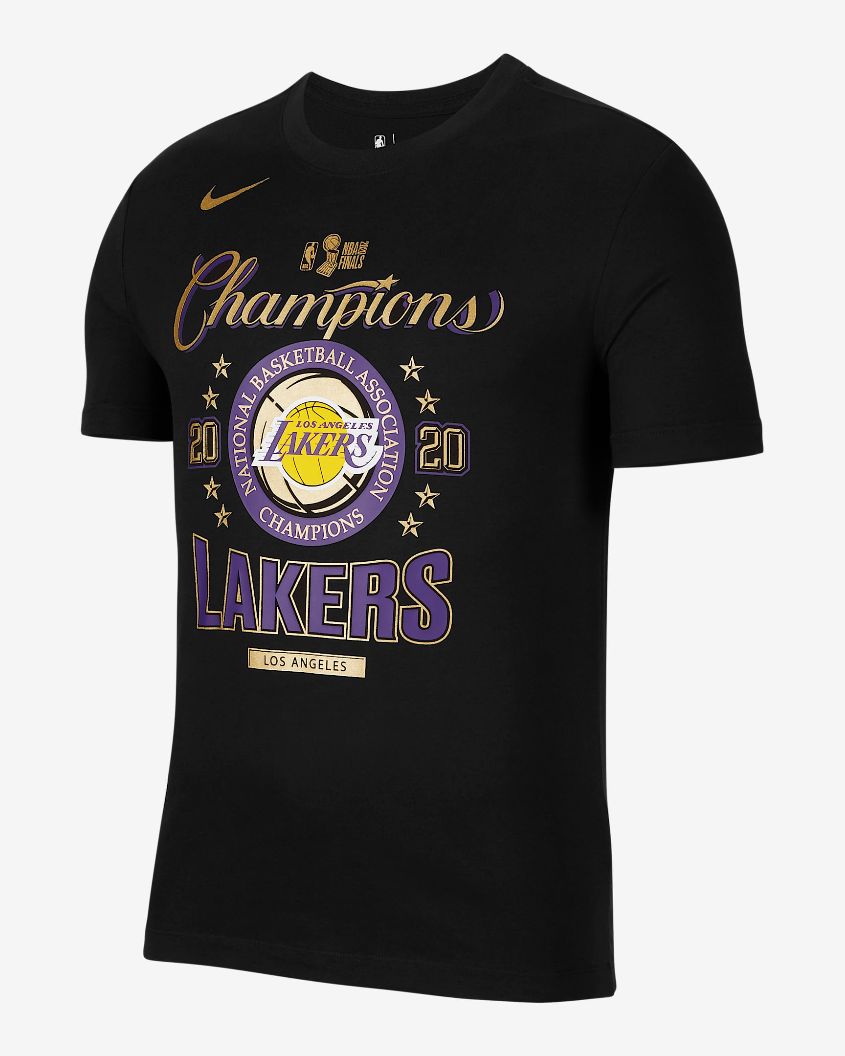 洛杉矶湖人队 Champions Nike NBA 男子T恤 - 黑