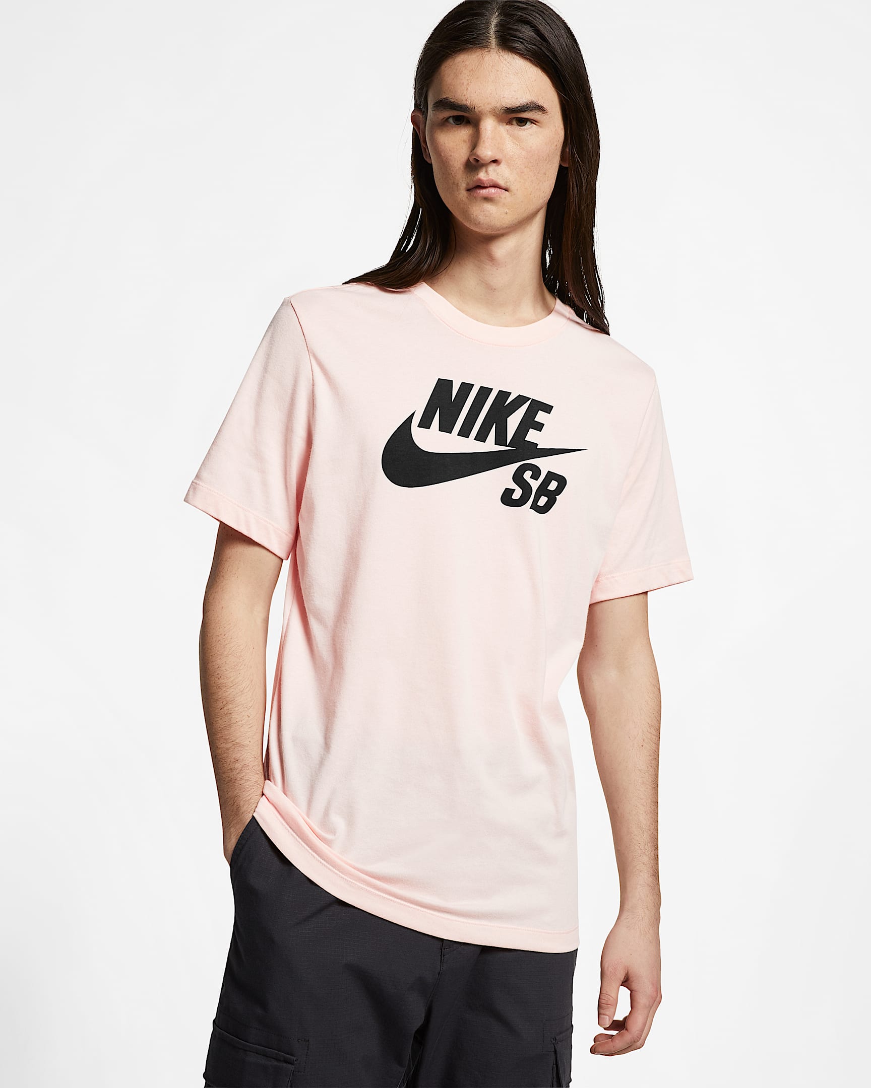 Nike SB Dri-FIT 男子滑板T恤 - 水洗珊瑚红/黑曜石色