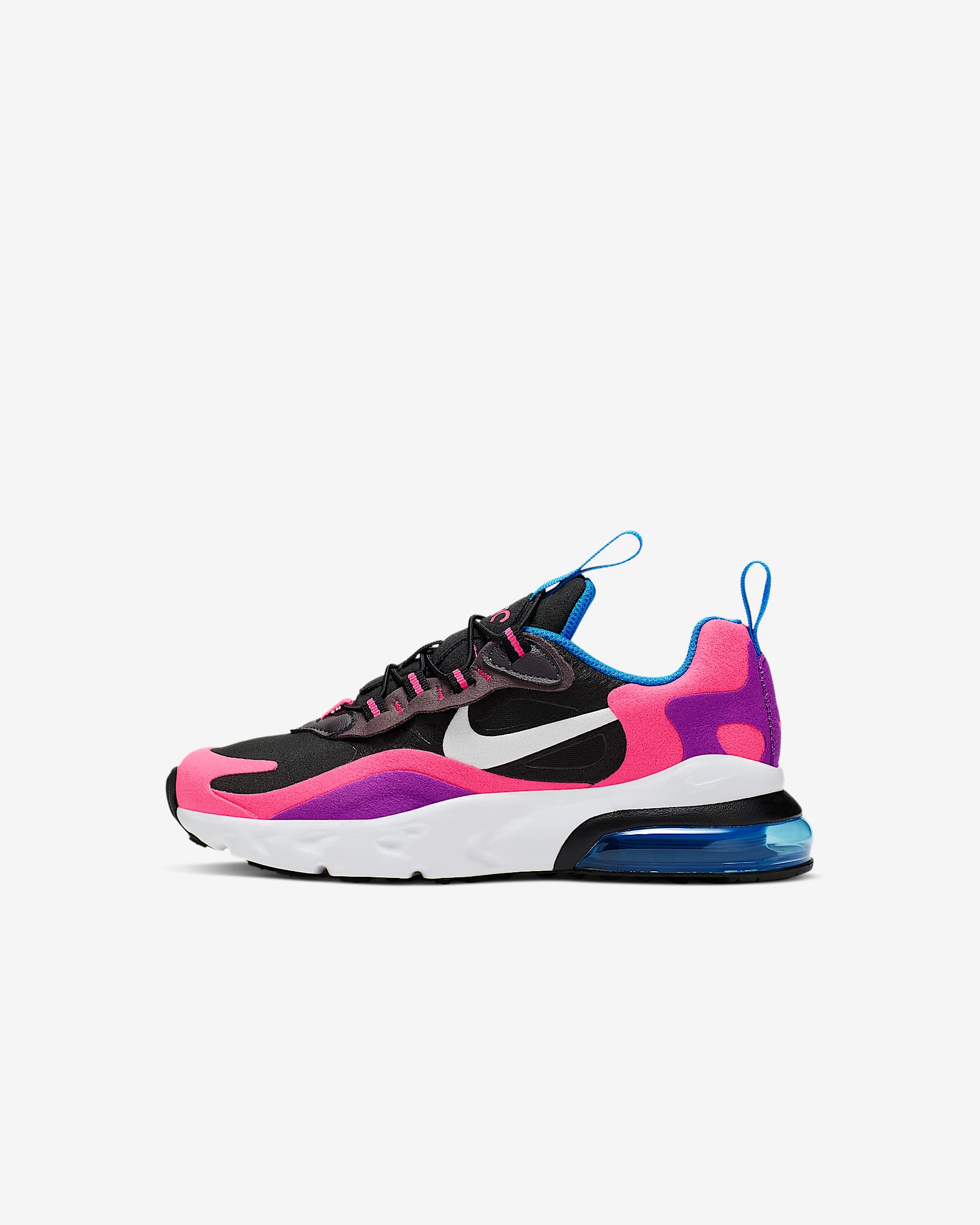 Nike Air Max 270 RT (PS) 幼童运动童鞋 - 黑/透明粉/明亮紫/白色