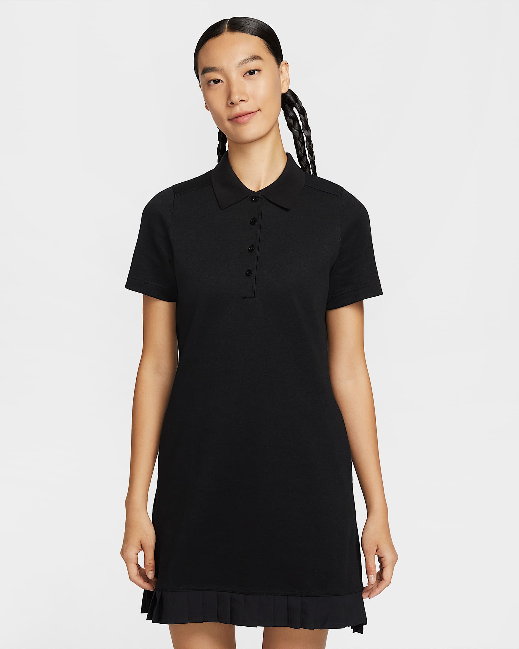 Nike 女子高尔夫翻领T恤连衣裙 - 黑/帆白