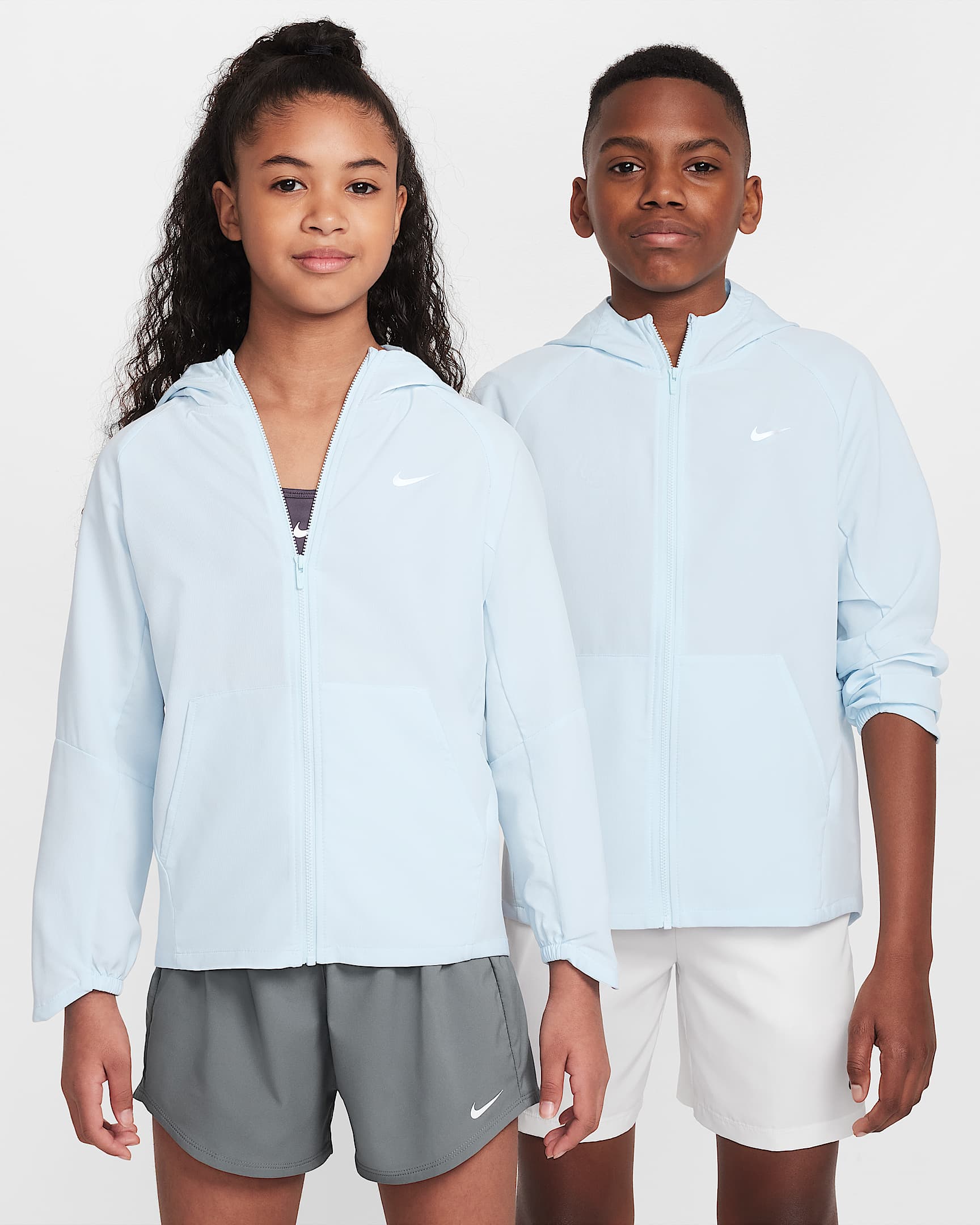 Nike Dri-FIT 大童速干训练夹克防晒衣 - 冰川蓝