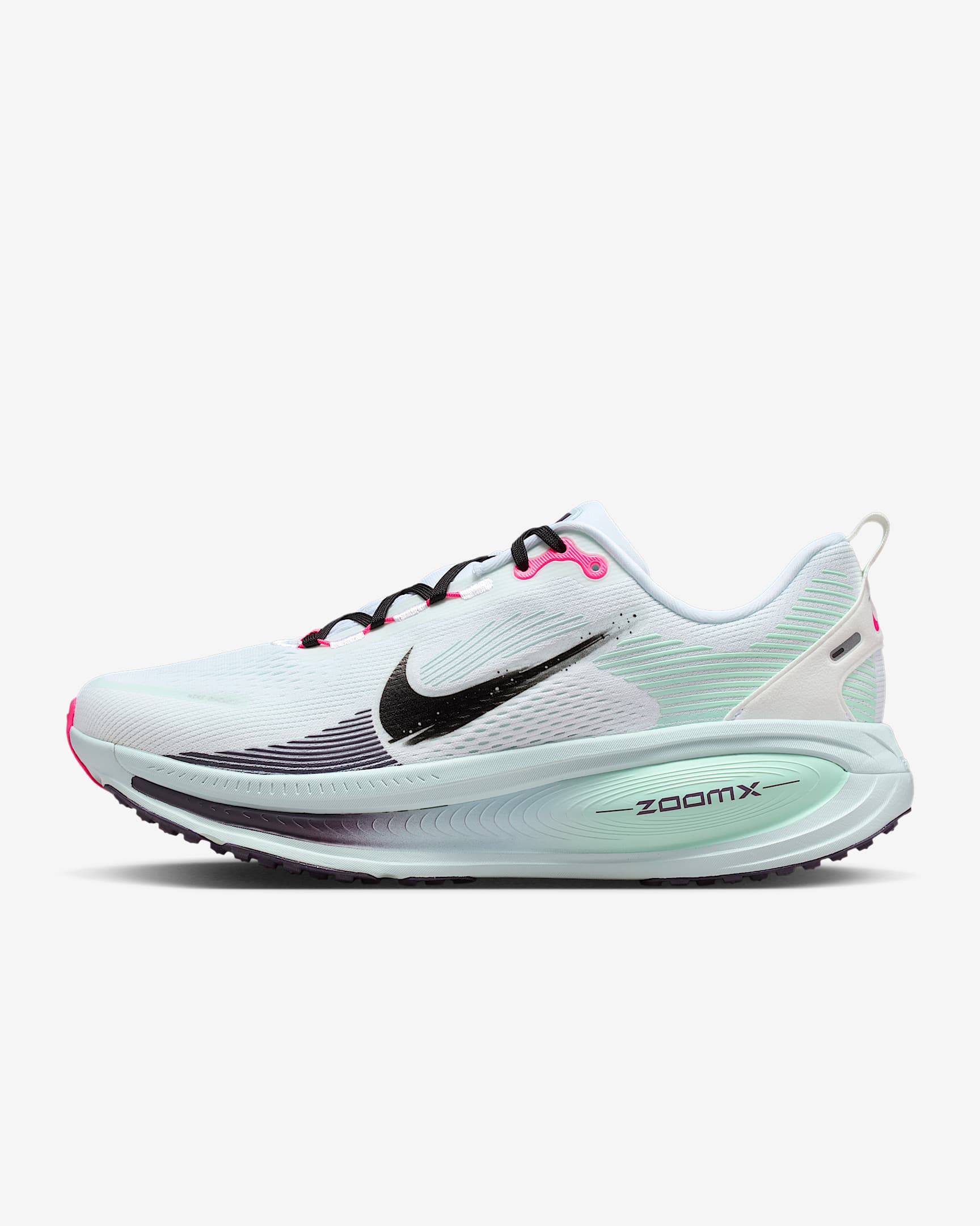 Nike Vomero 18 耐克迈柔男子公路跑步鞋 - 白色/冰川蓝/透明粉/黑