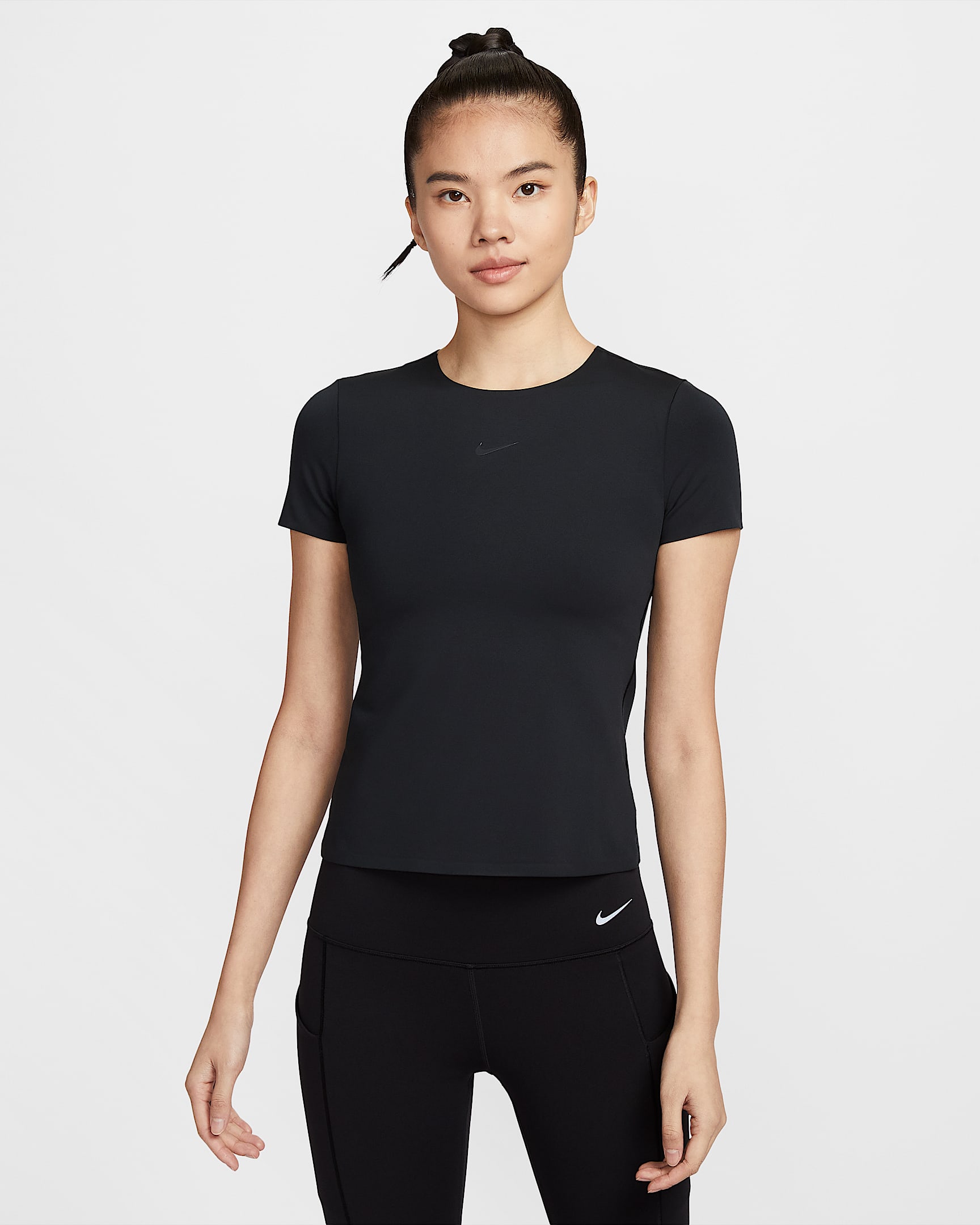 Nike Form 女子速干短袖上衣 - 黑/烟灰/暗烟灰