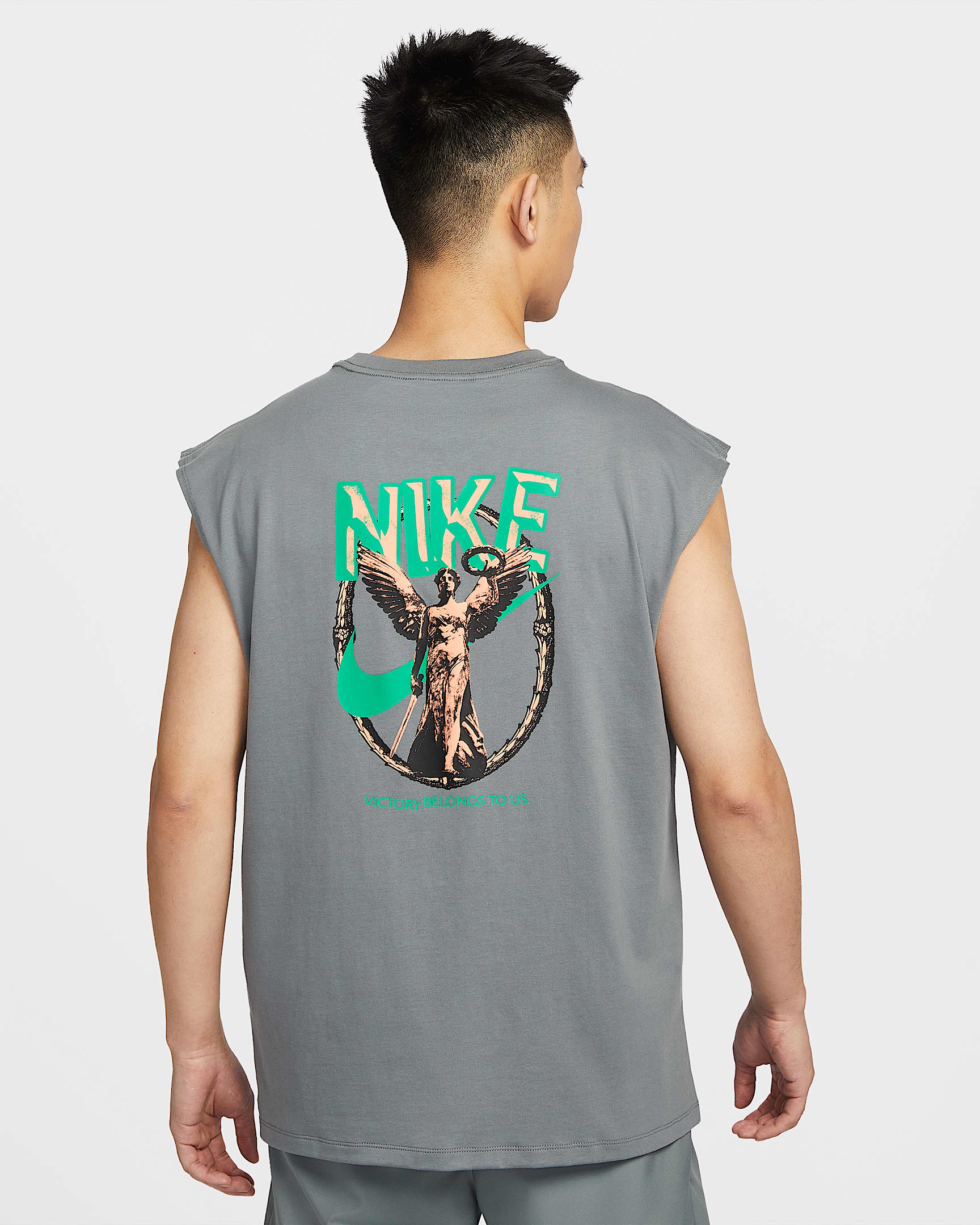 Nike 男子无袖训练T恤 - 烟灰