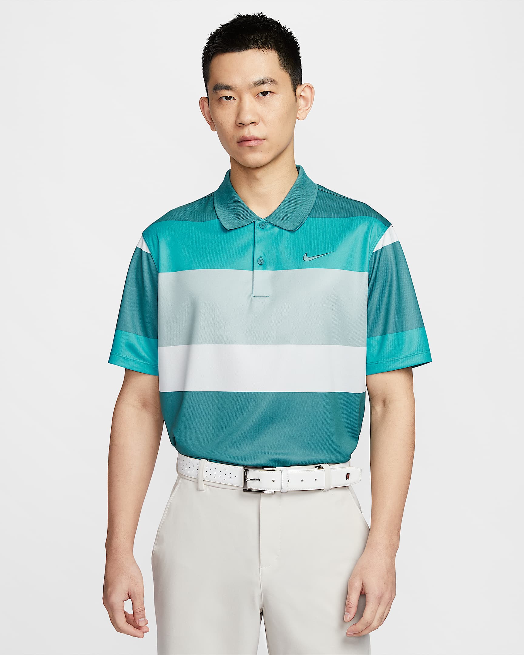 Nike Victory+ Dri-FIT 男子速干高尔夫翻领T恤 - 矿物青/矿物青/矿物青