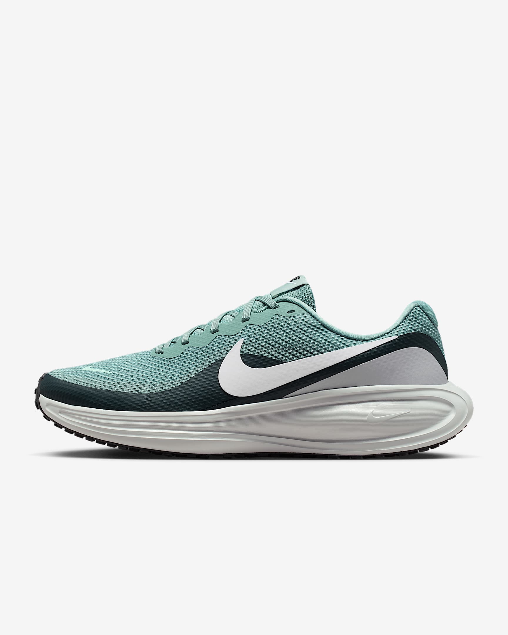 Nike Revolution 8 男子公路跑步鞋 - 大炮灰/海藻绿/白金色/白色