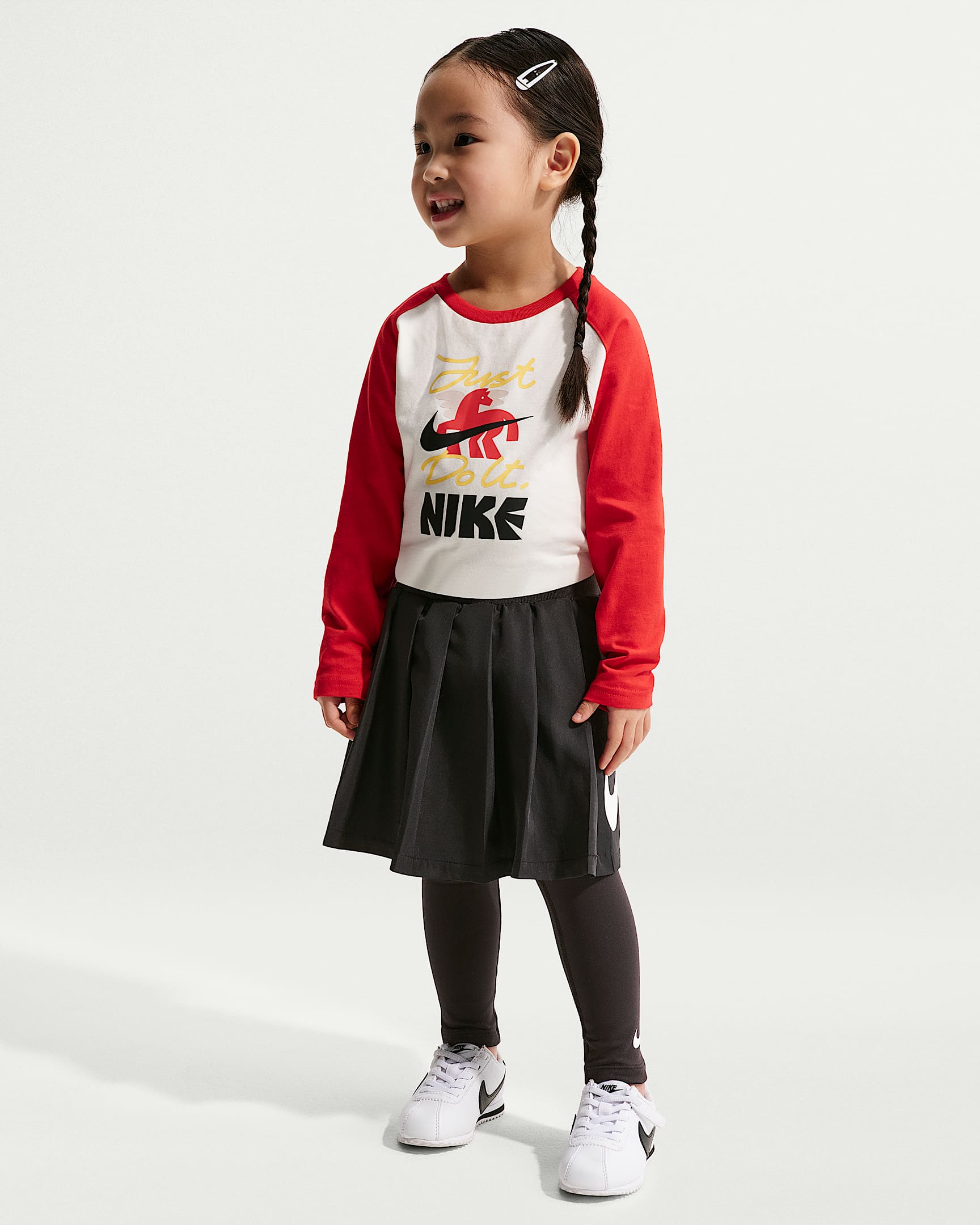 Nike 新年款婴童加绒连裤裙 - 黑/白色/白色