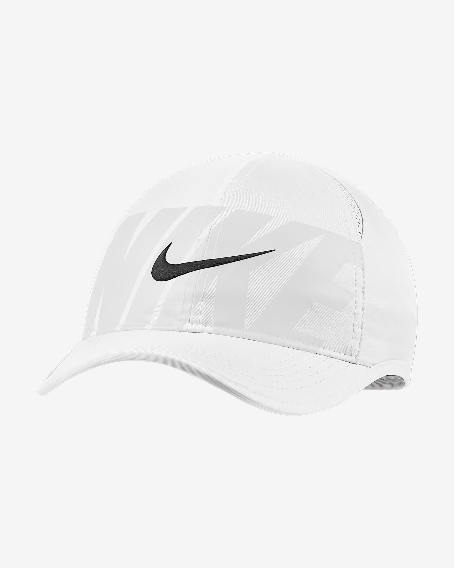 Nike AeroBill Featherlight 儿童可调节运动帽 - 白色/黑