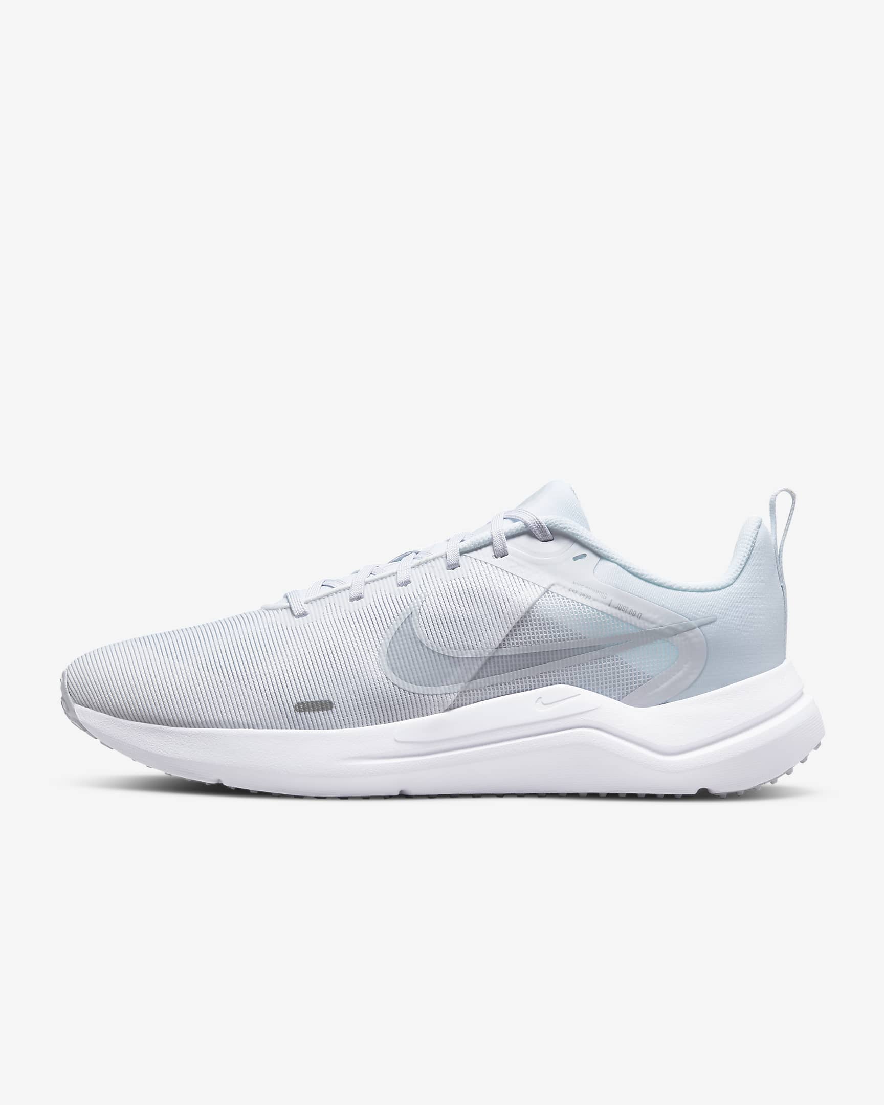 Nike Downshifter 12 男子跑步鞋 - 白色/白色/白金色