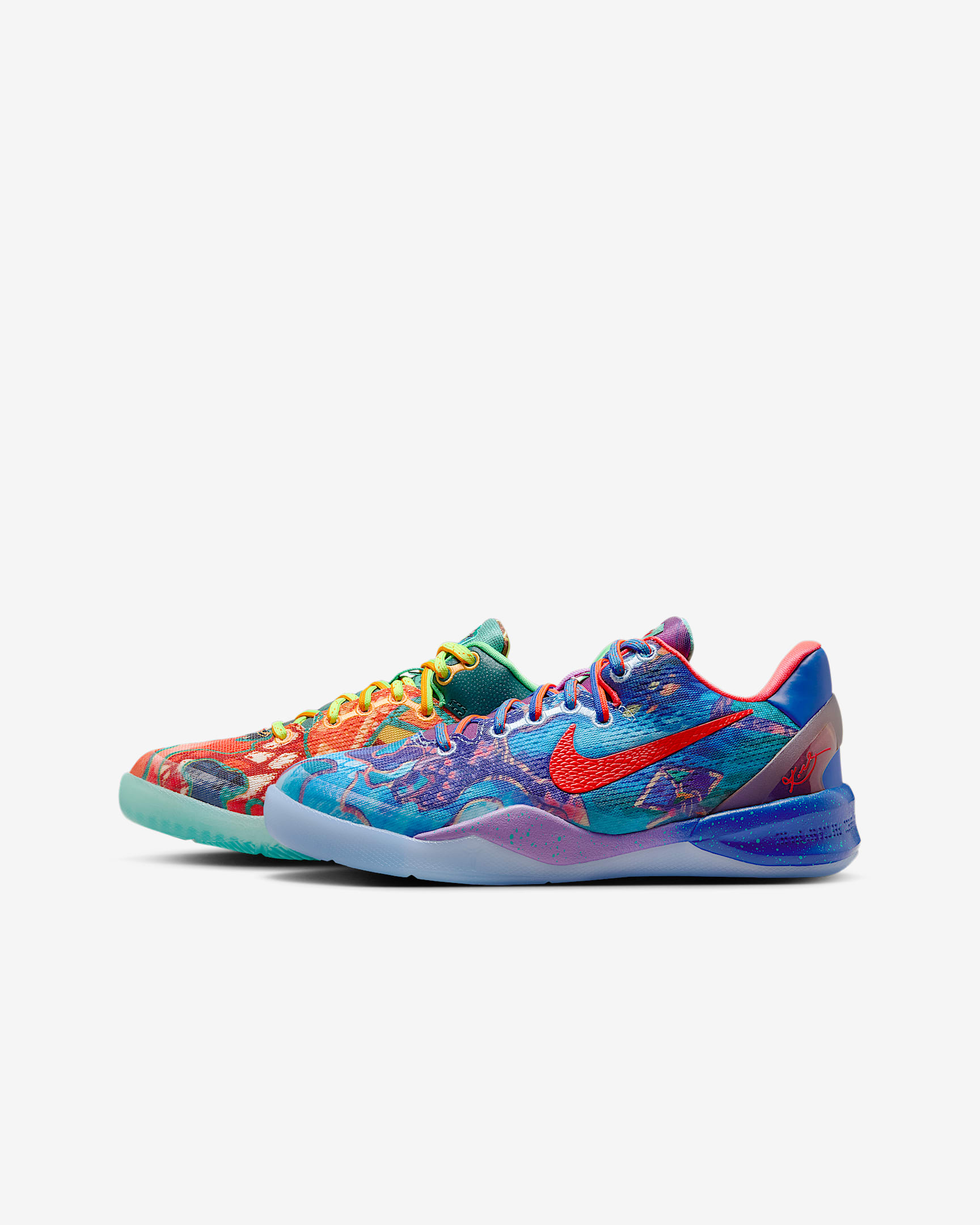 Kobe VIII Nike 科比系列大童实战篮球鞋 - 电力橙/亮深红/荧光黄