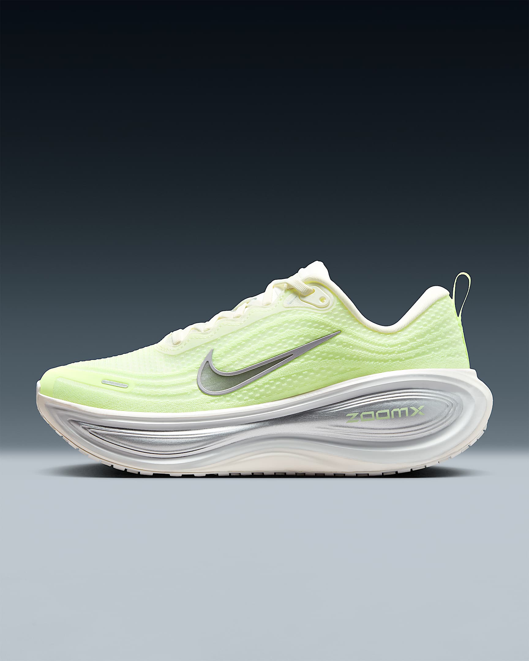 Nike Vomero Plus 耐克超级迈柔女子公路跑步鞋 - 帆白/微黄绿/白金色/金属银