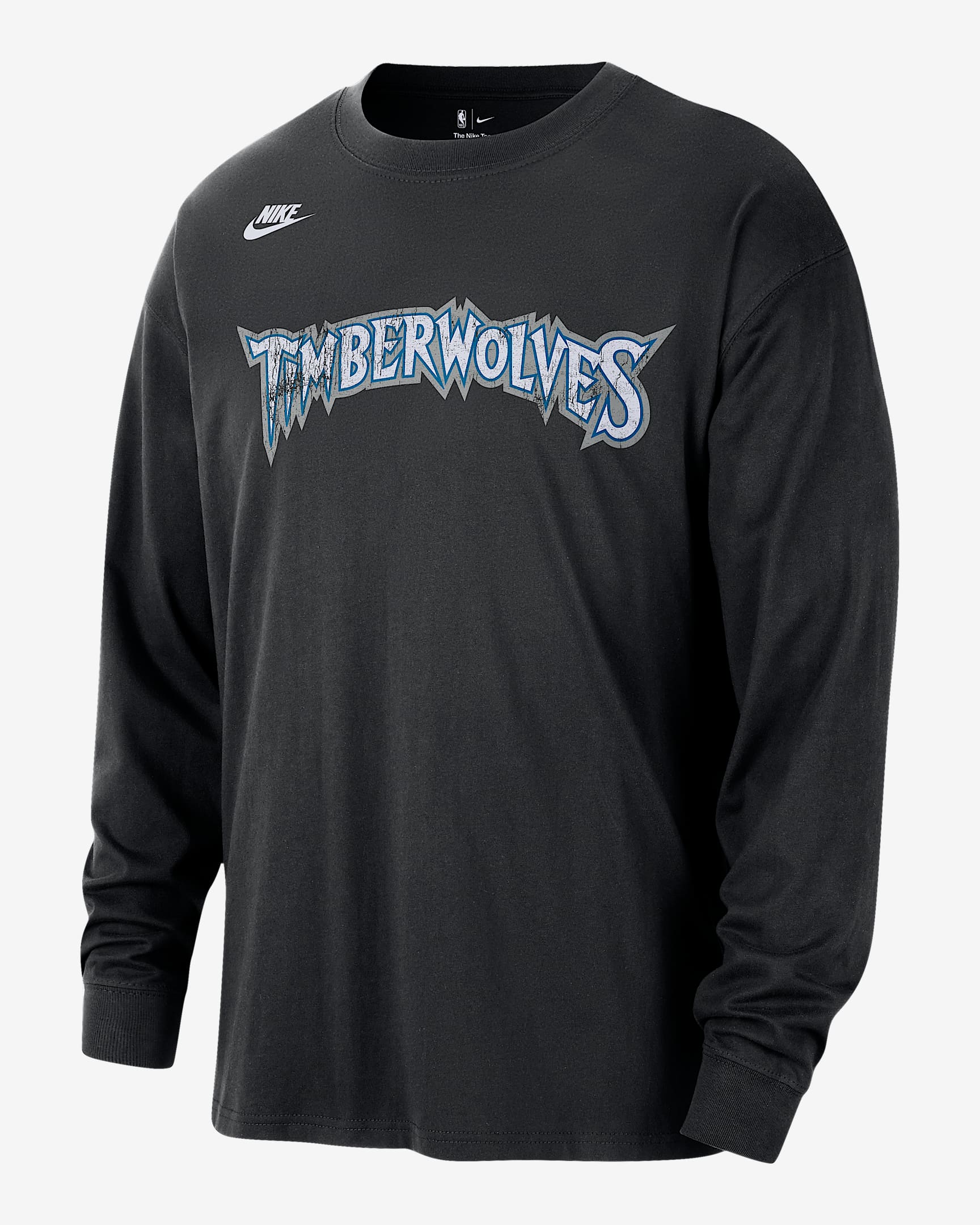 明尼苏达森林狼队 Essentials Hardwood Classics Nike NBA 男子长袖T恤 - 黑