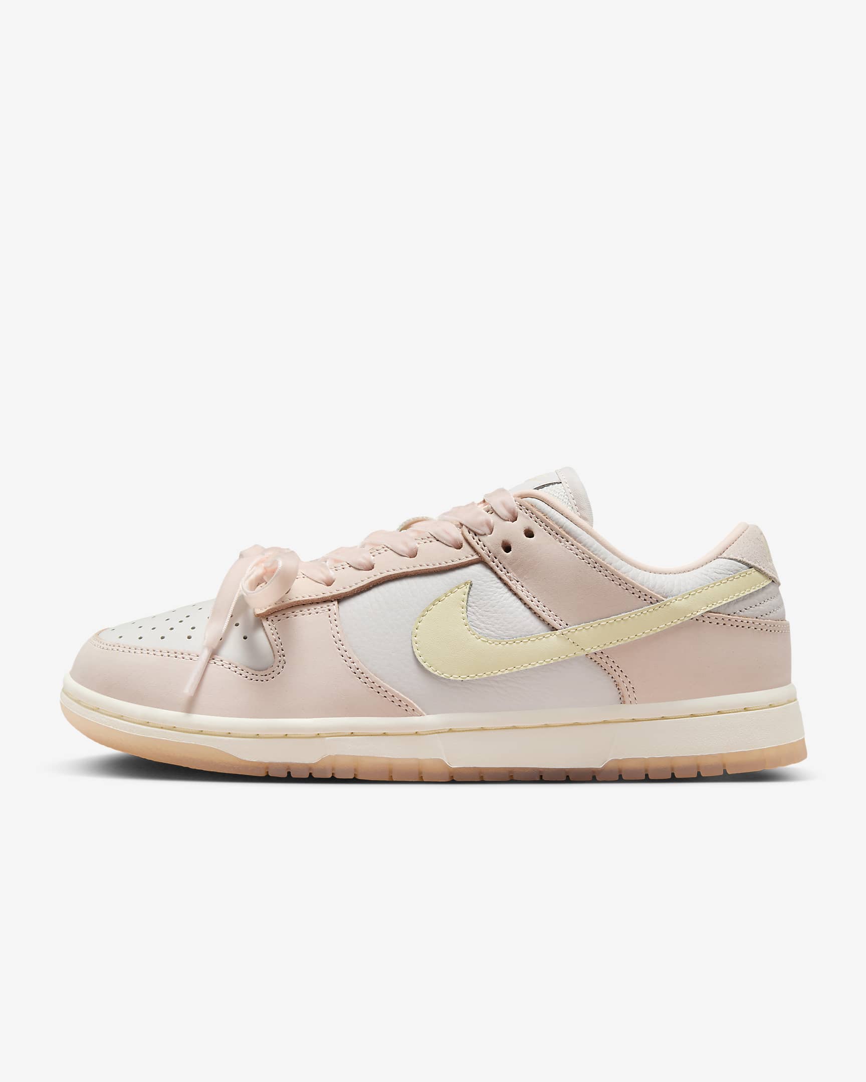 Nike Dunk Low Premium 女子复古芭蕾风运动鞋板鞋 - 柔粉/浅银灰/椰奶色