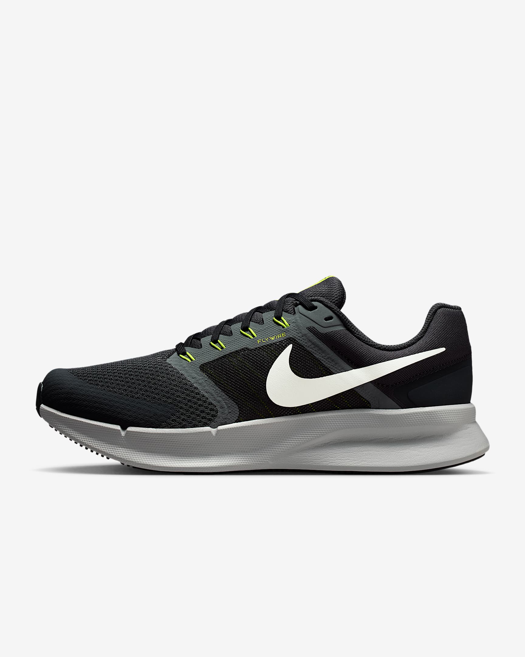 Nike Run Swift 3 男子公路跑步鞋 - 煤黑/烟灰/明黄/山峰白