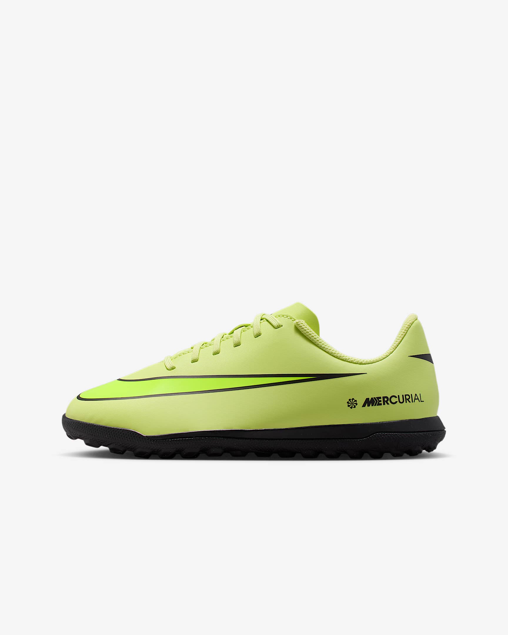 Nike Jr. Mercurial Vapor 16 Club 耐克刺客系列大童 TF 人造场地低帮足球鞋 - 亮石灰色/橙红/荧光黄