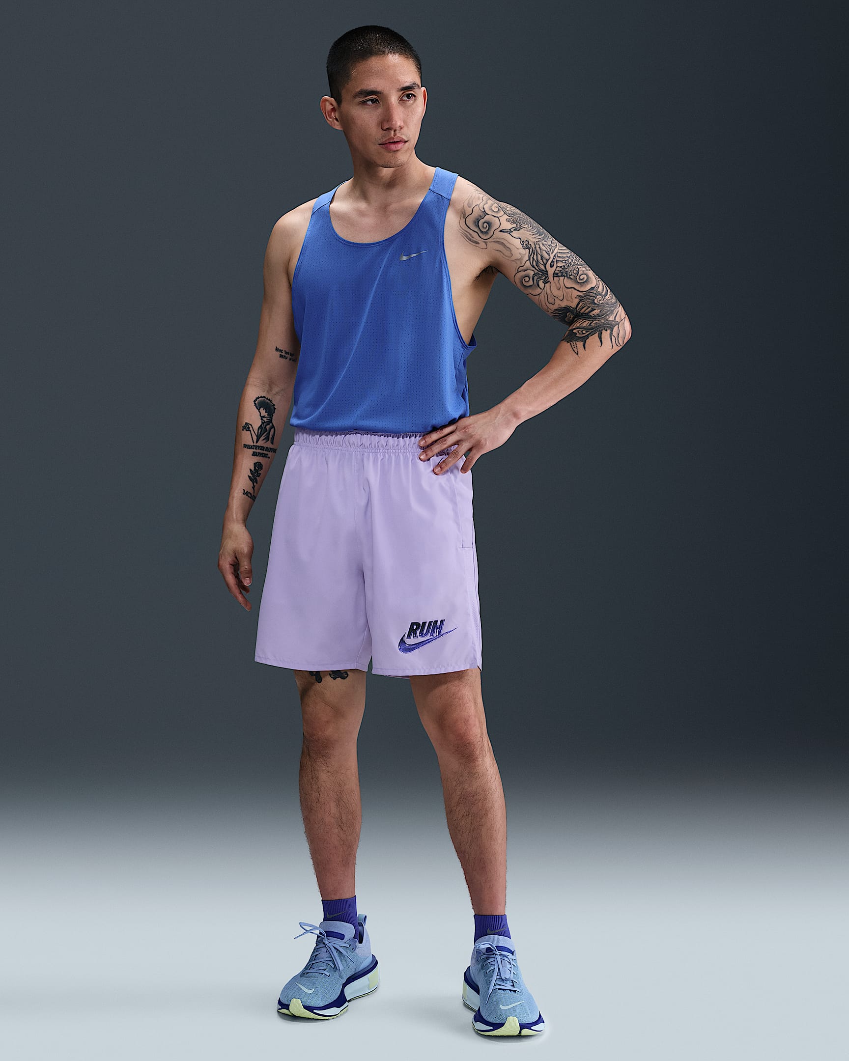 Nike Challenger Run Energy Dri-FIT 男子速干跑步短裤(无衬裤) - 绣球花紫/绣球花紫/绣球花紫/绣球花紫