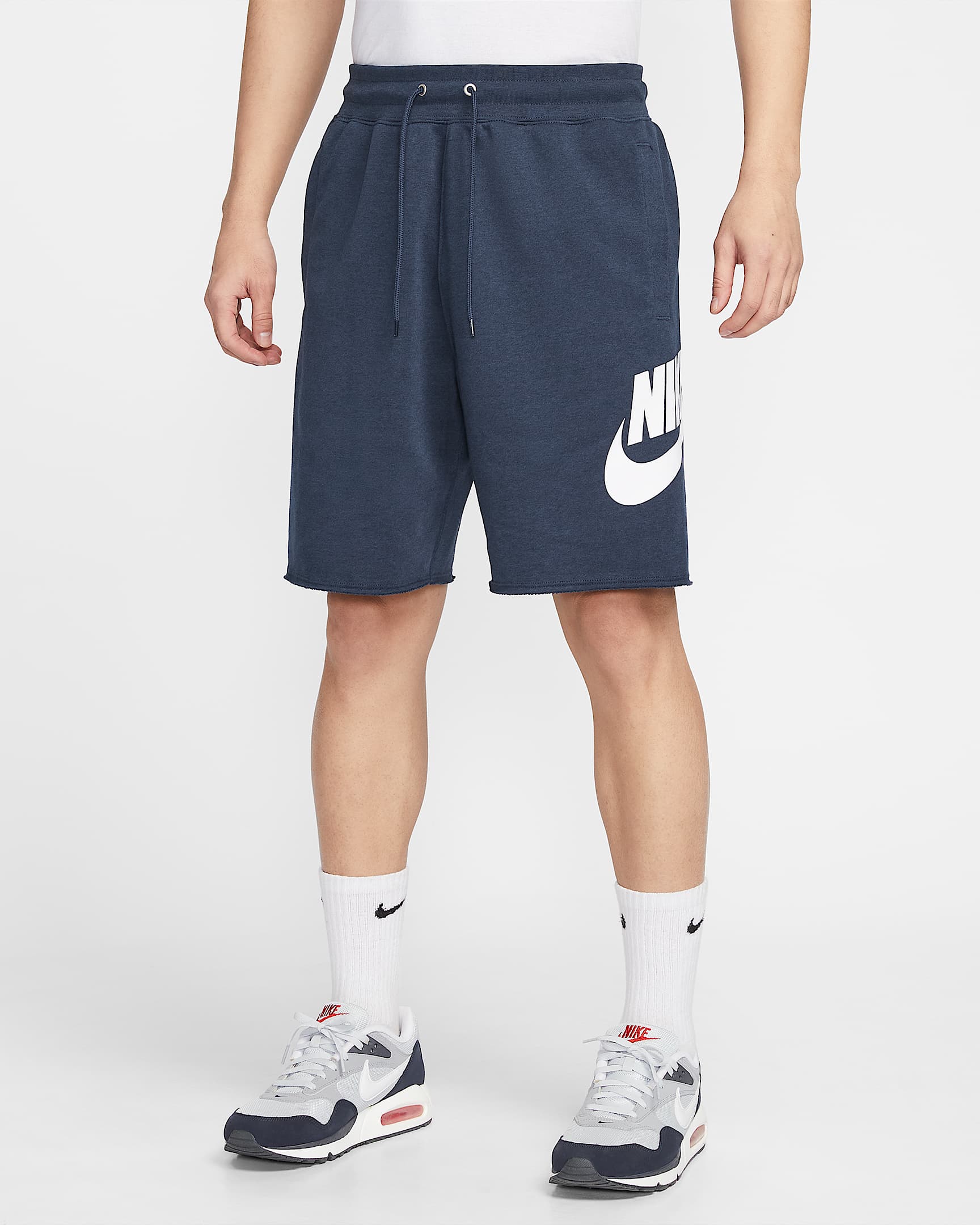Nike Club 男子学院风法式毛圈短裤 - 黑曜石色/黑曜石色/白色