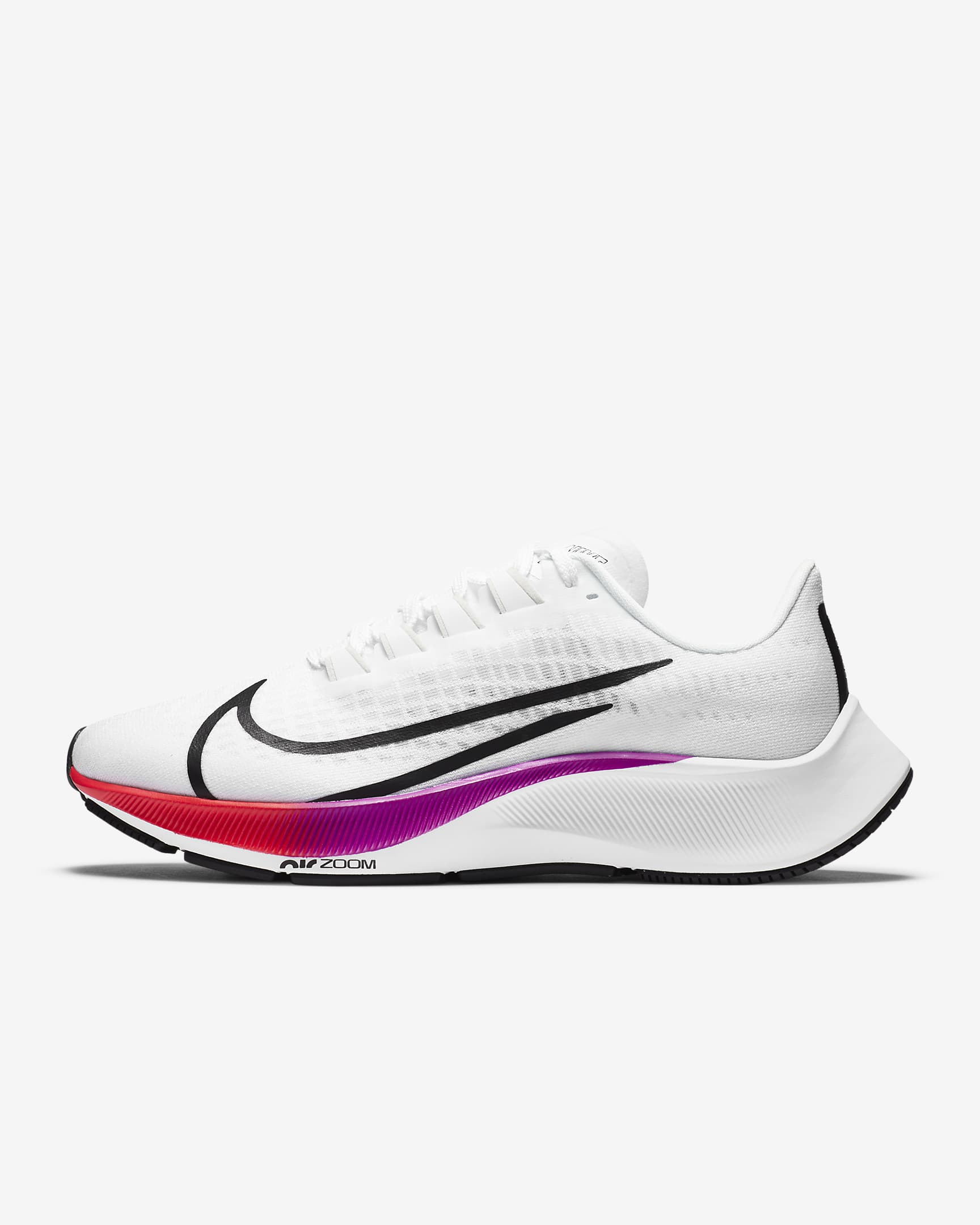 Nike Air Zoom Pegasus 37 女子跑步鞋 - 白色/超级紫罗兰色/杉木浅蓝灰/闪电深红