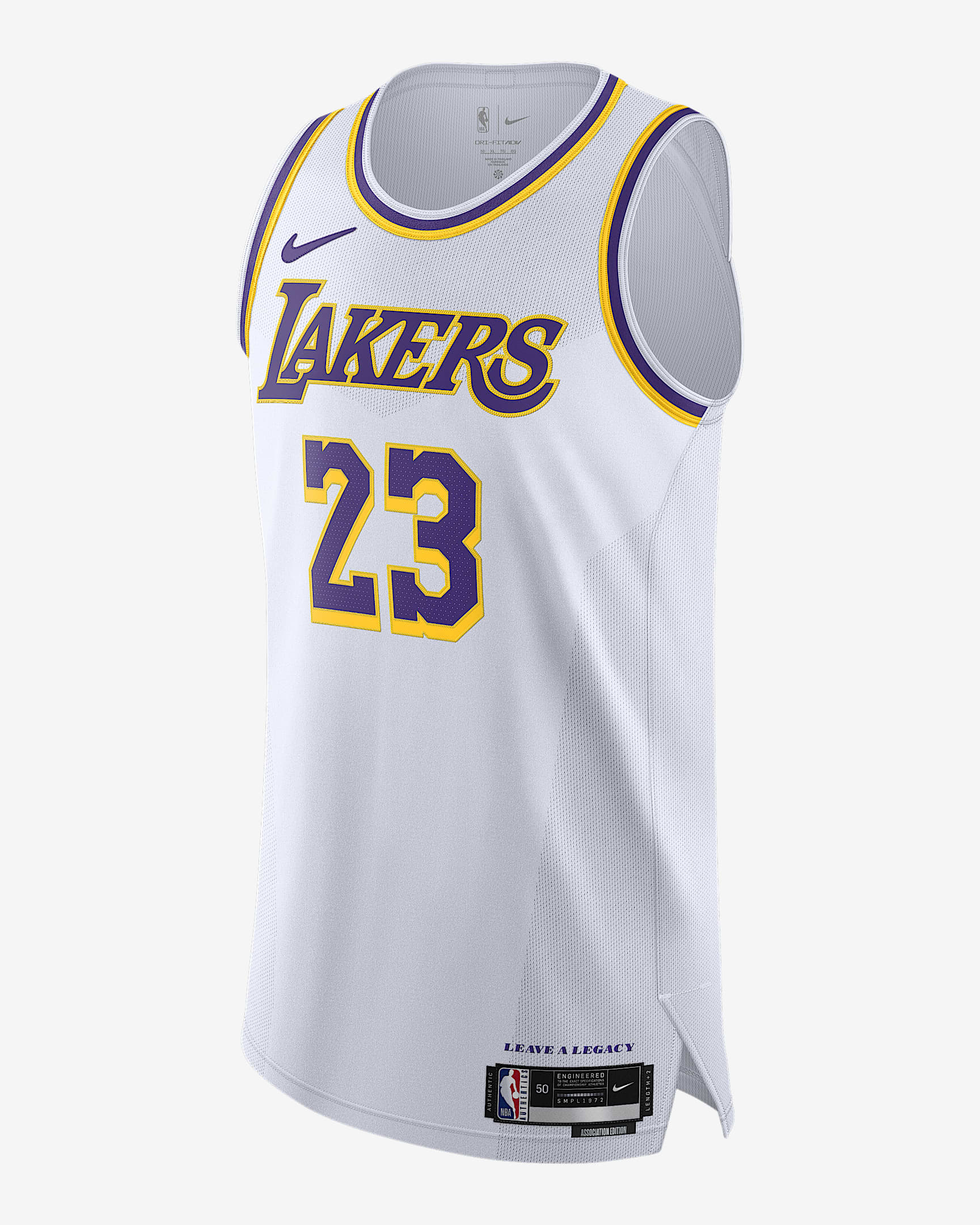 洛杉矶湖人队勒布朗·詹姆斯 (LeBron James) Association Edition Nike Dri-FIT ADV NBA Authentic Jersey 男子速干球衣 - 白色